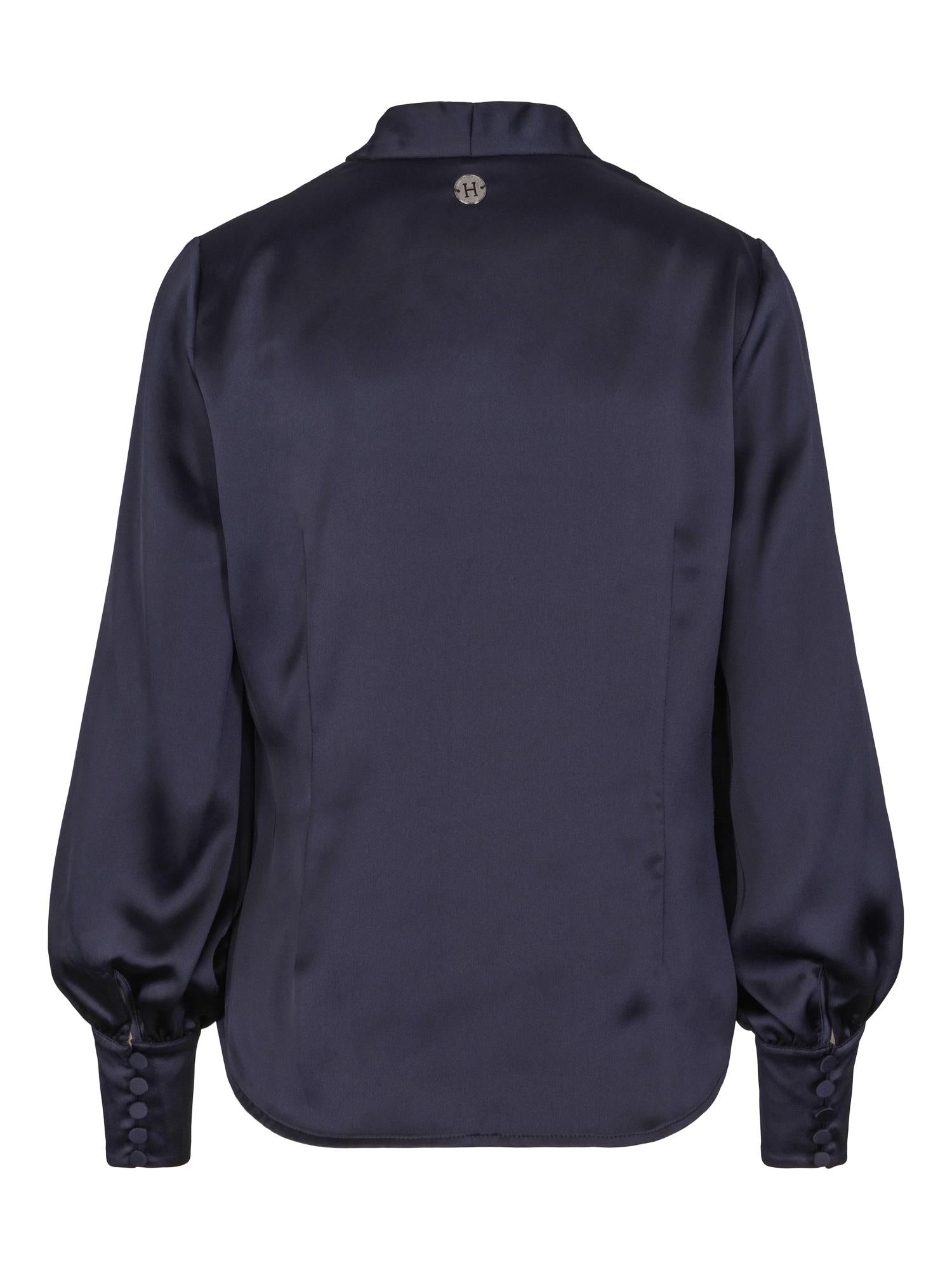 Classic V-neck blouse Marineblå