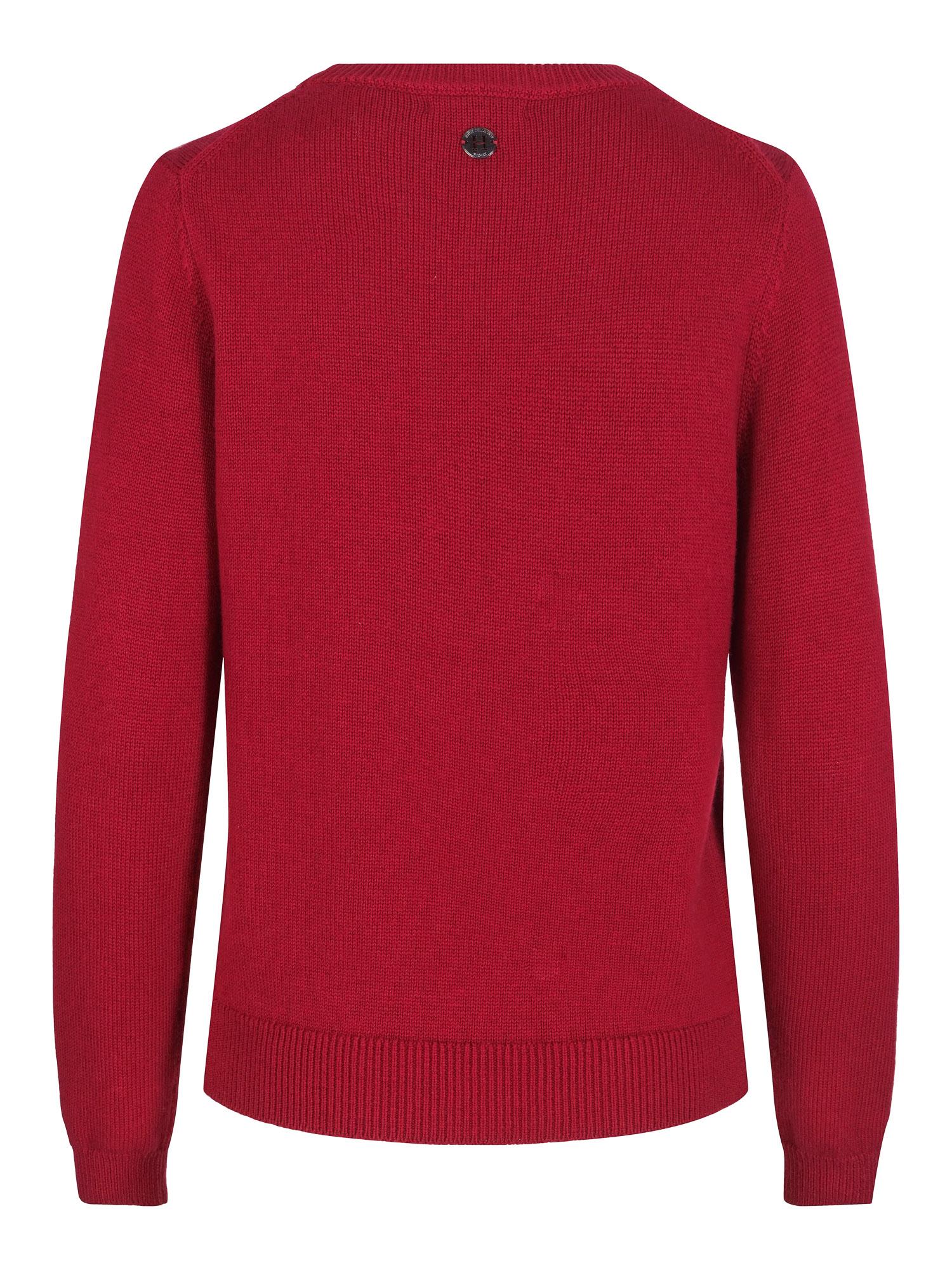 Round neck knitted pullover Burgunder