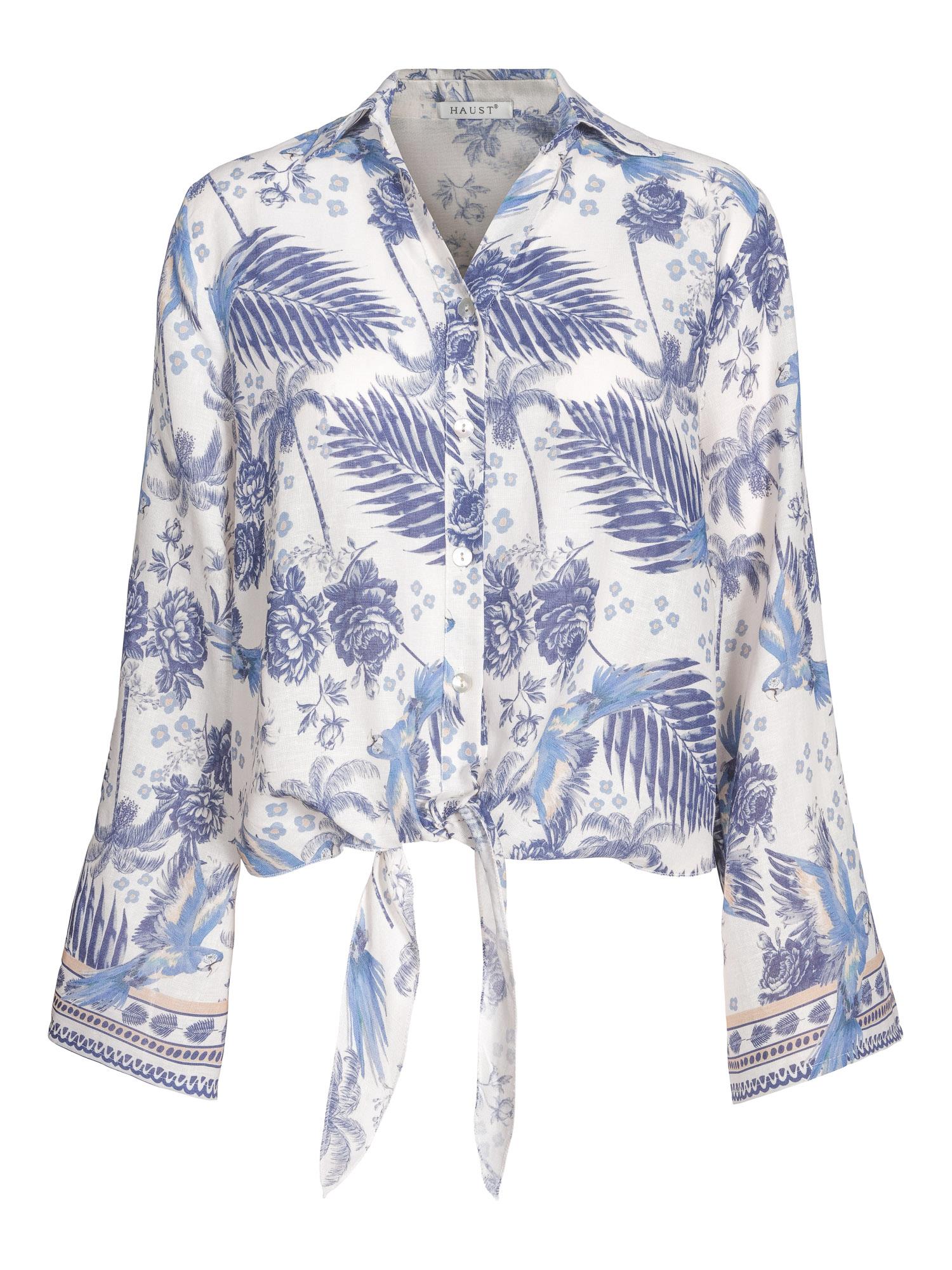 Casual printed tie shirt Blå