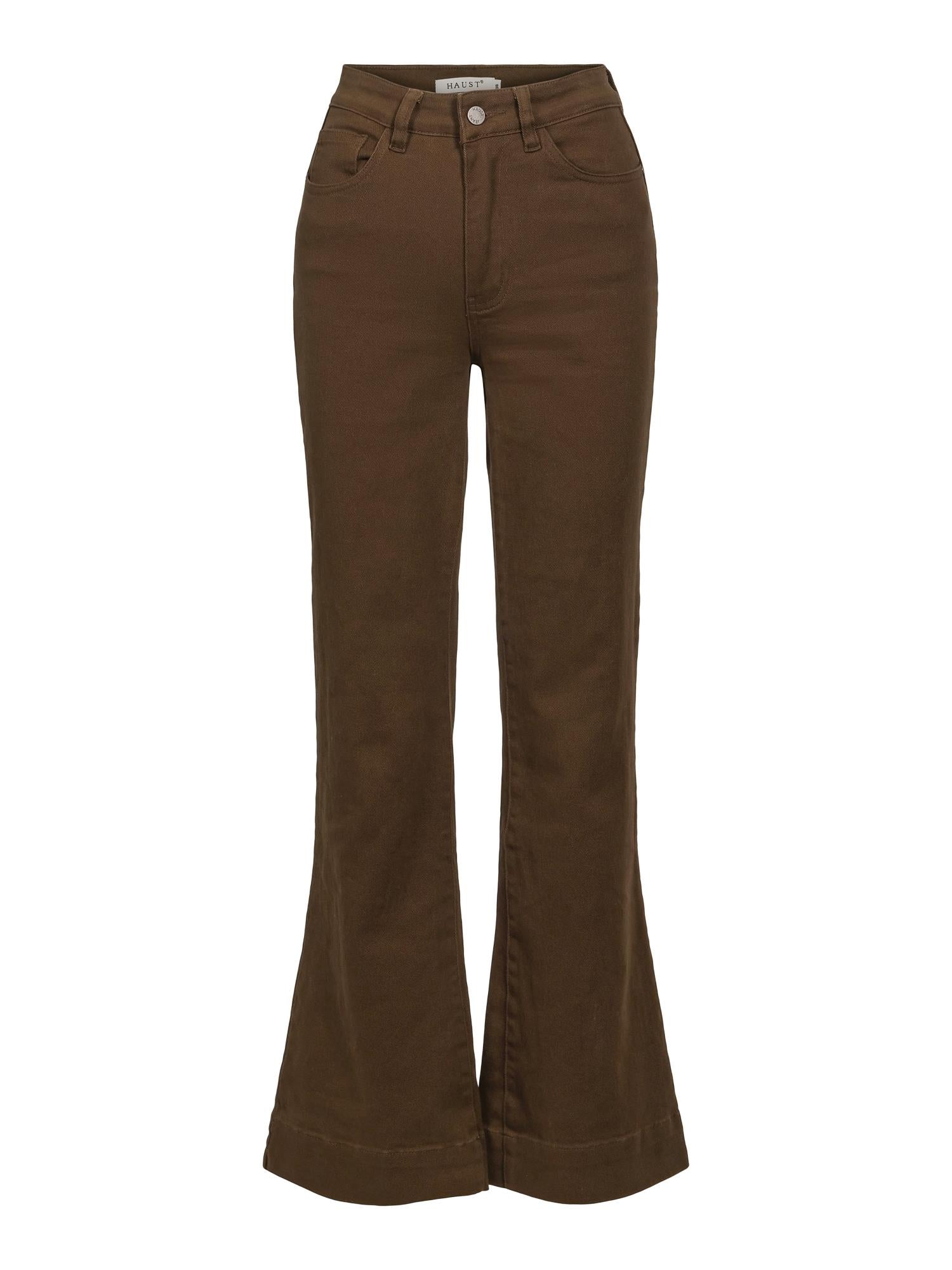 FANNY - Casual stretch twill trouser 79 cm Dark Brown