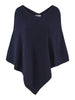 Cashmere cable poncho Marineblå