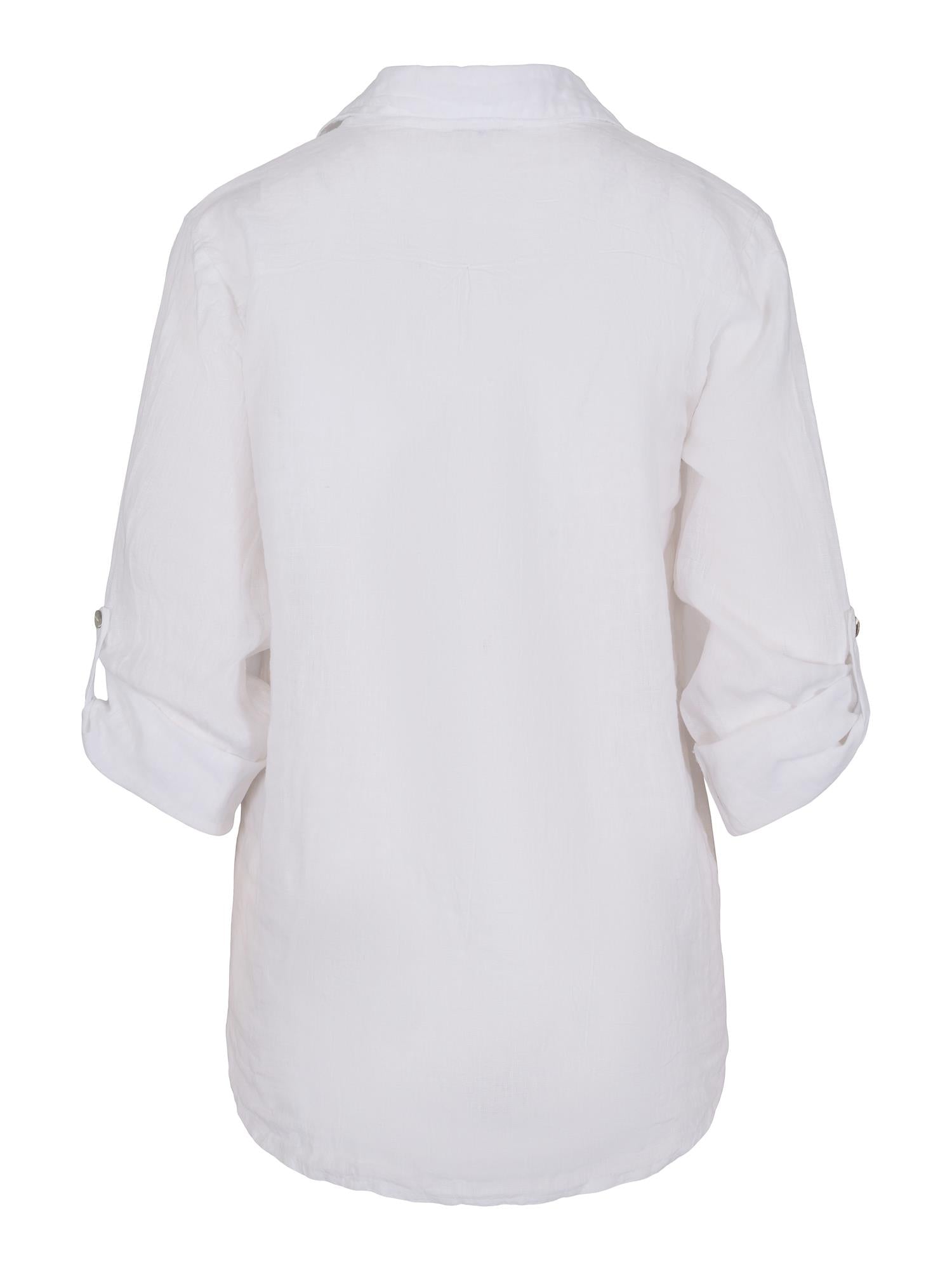 Casual linen shirt Hvit