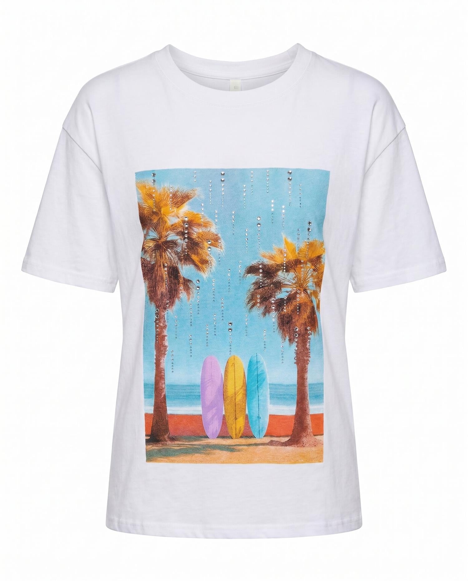 Oversized t-shirt, palms Hvit