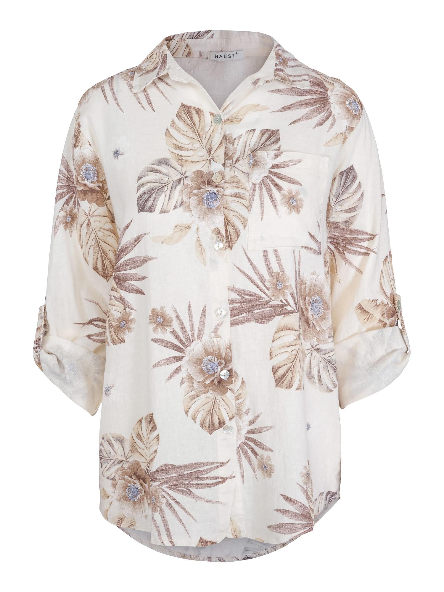 Printed casual shirt Blå-blomstret