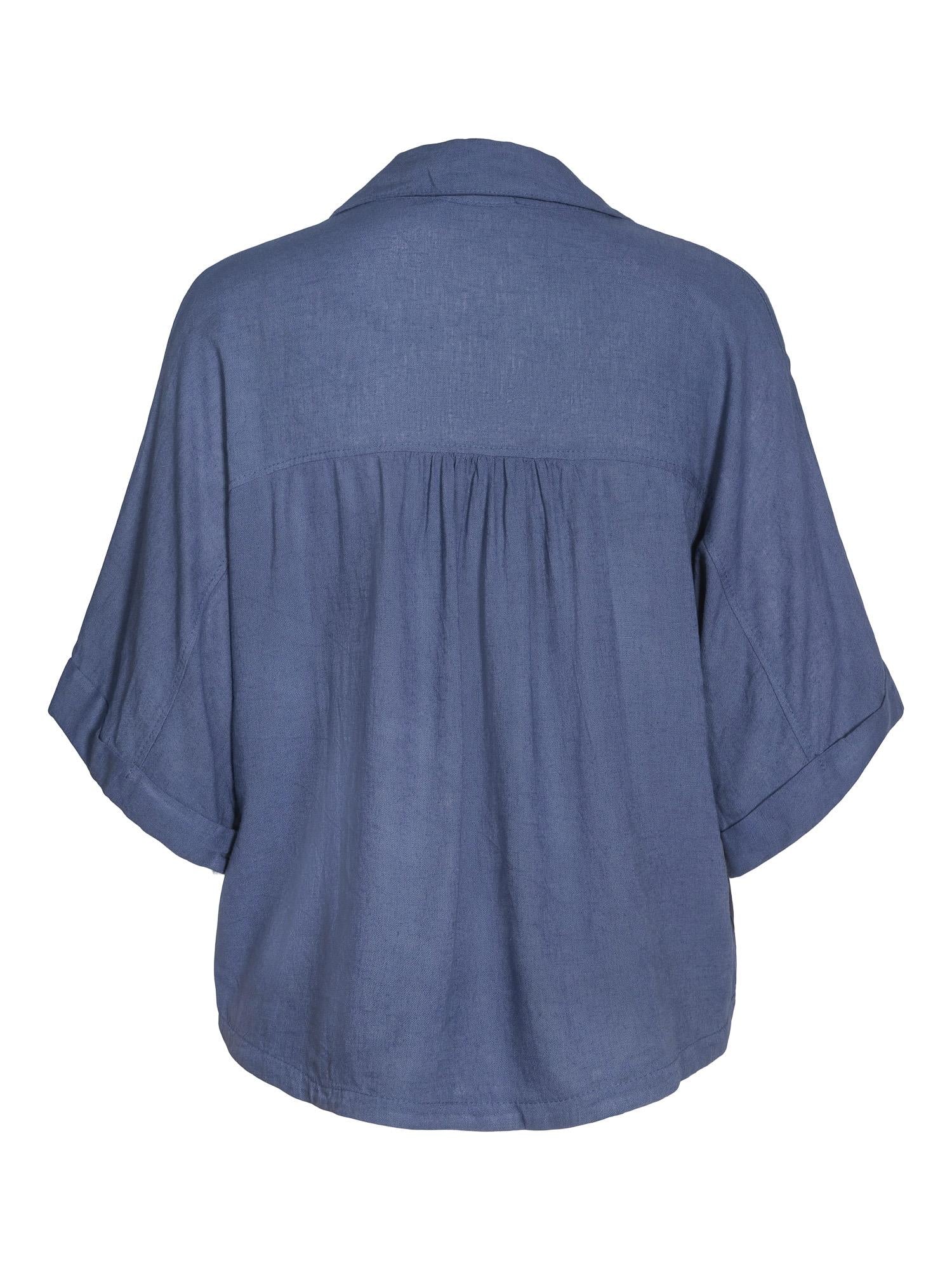 Ribbon shirt Dark jeans blue