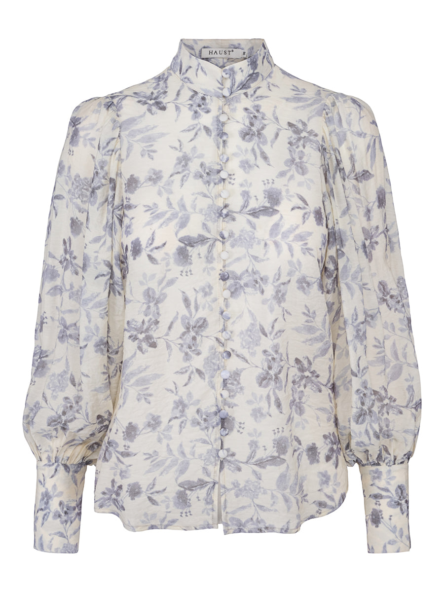 Button sleeve blouse Dusty Blue