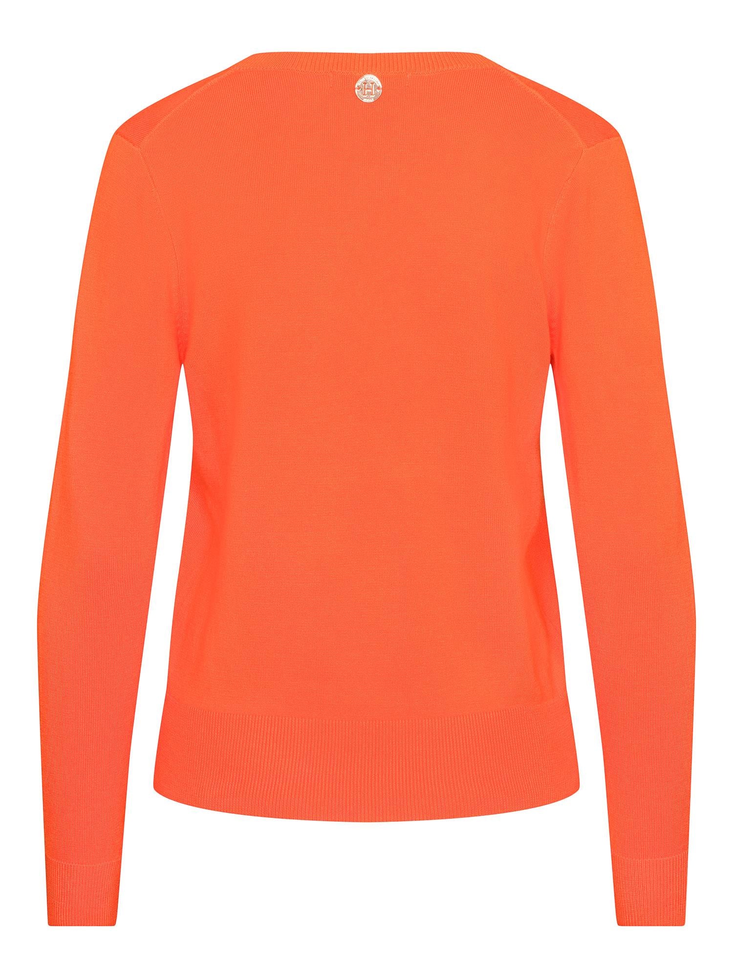 Knitted V-neck pullover Orange