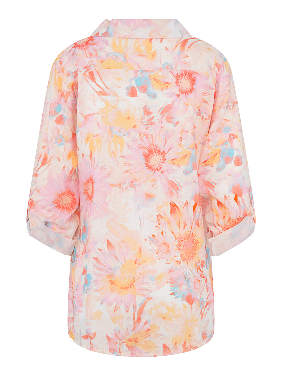 Casual linen shirt Flower