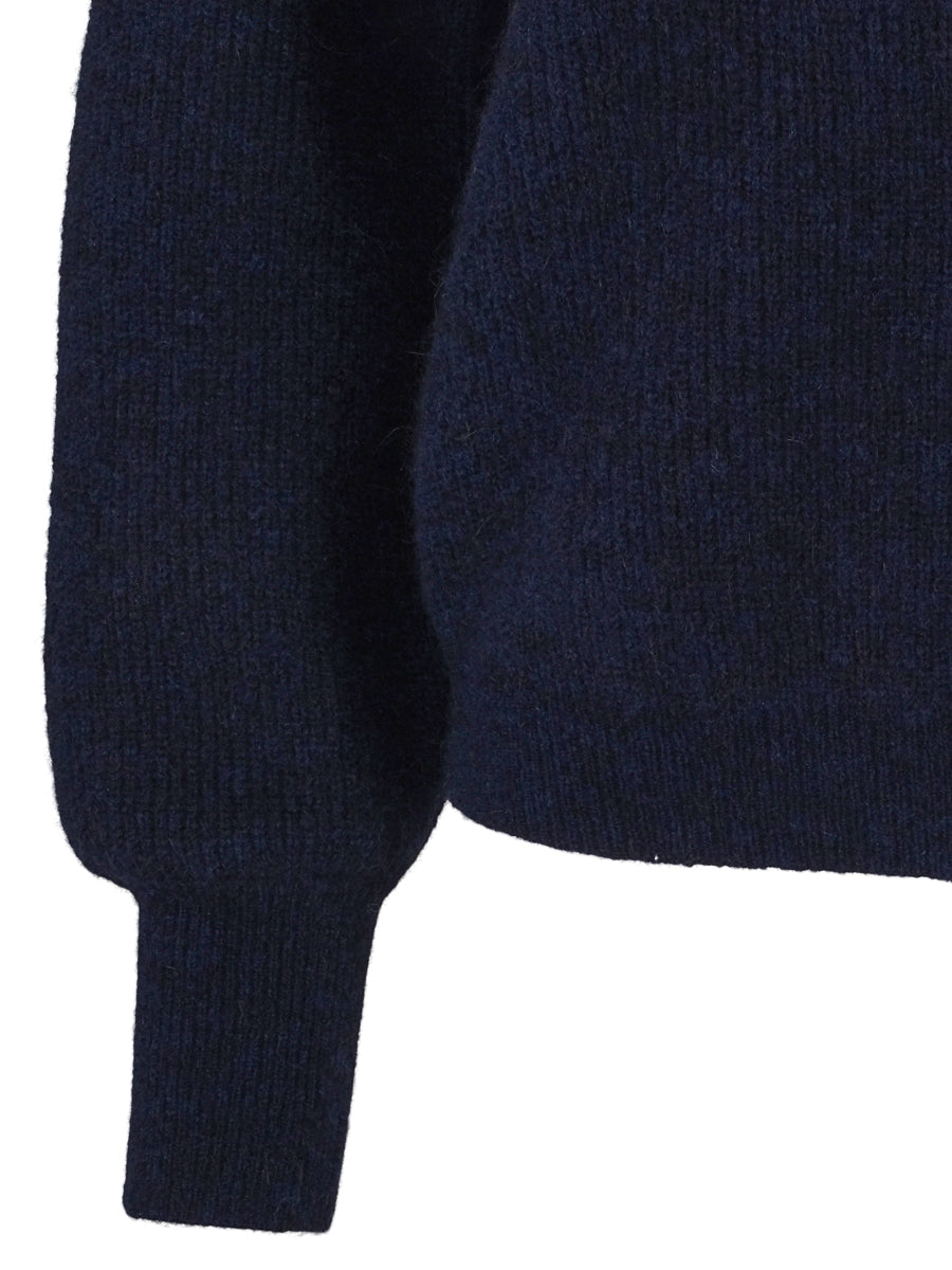Mohair sleeve pullover Navy