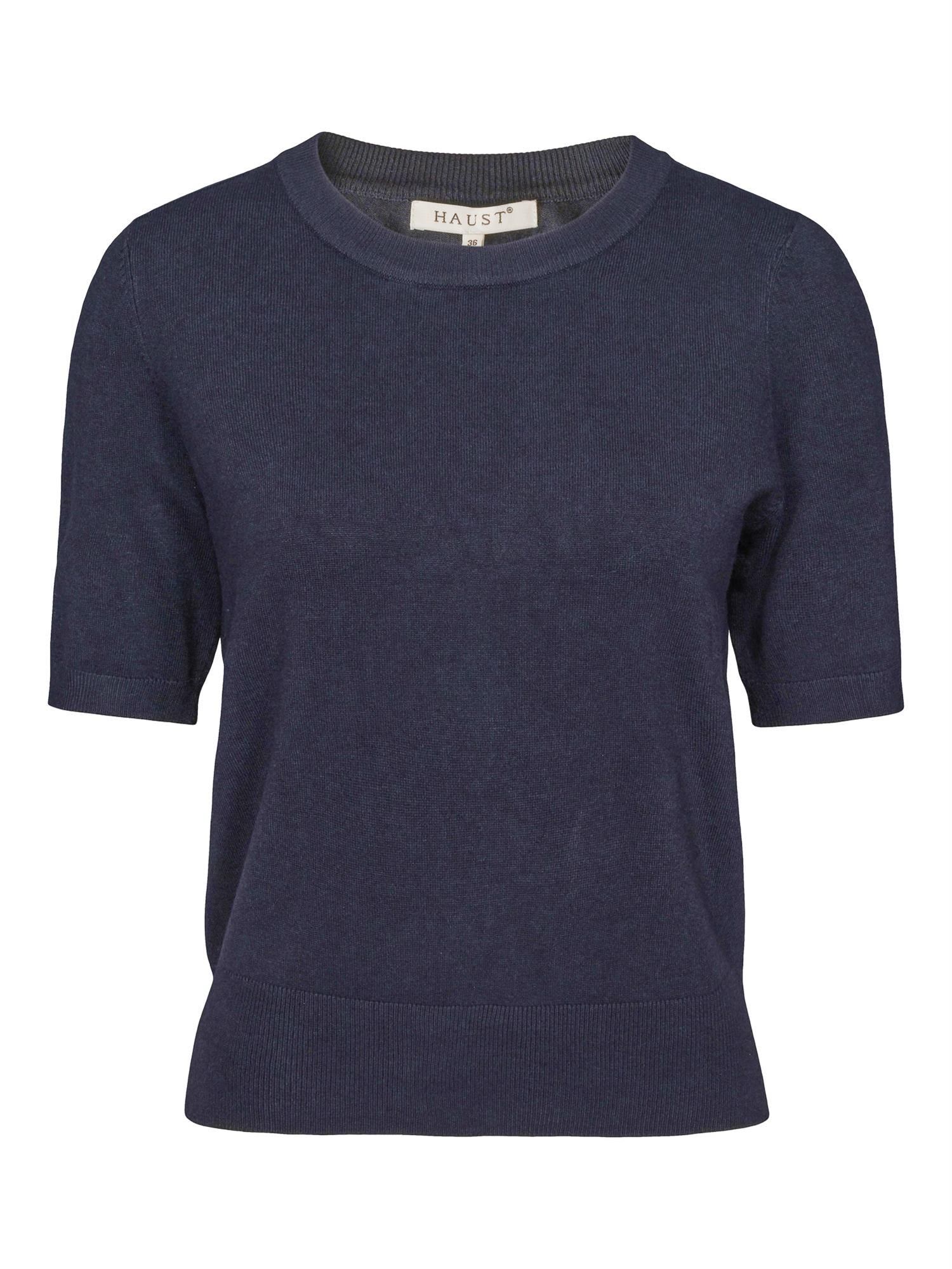 Classic knitted short sleeve pullover Navy