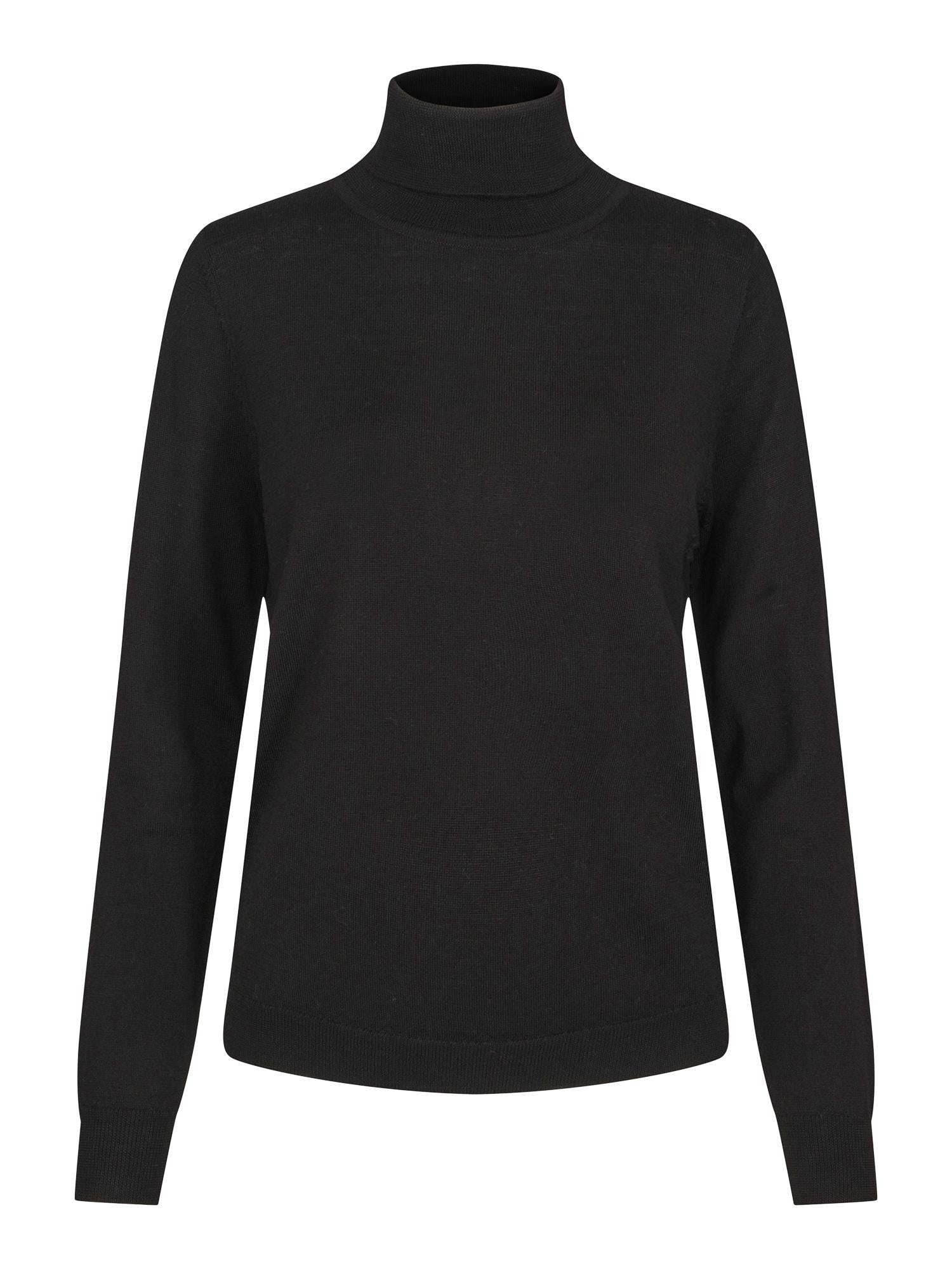Merino roll neck Sort