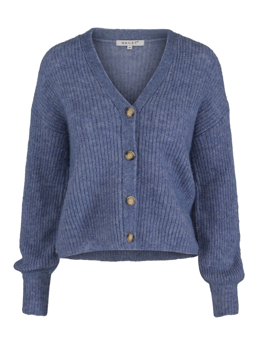 Mohair knitted cardigan Jeans blue