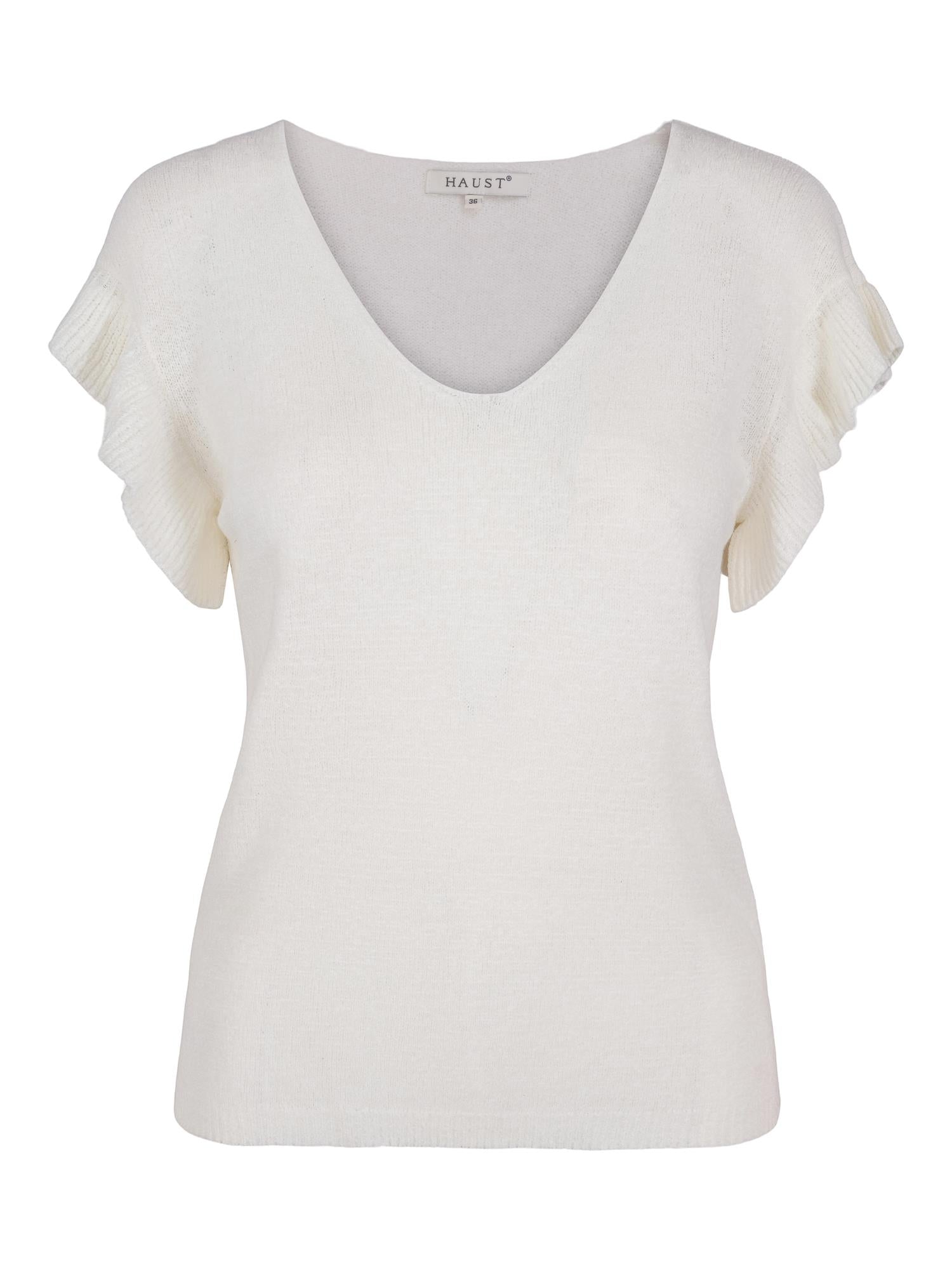 Feminine sleeve top Hvit