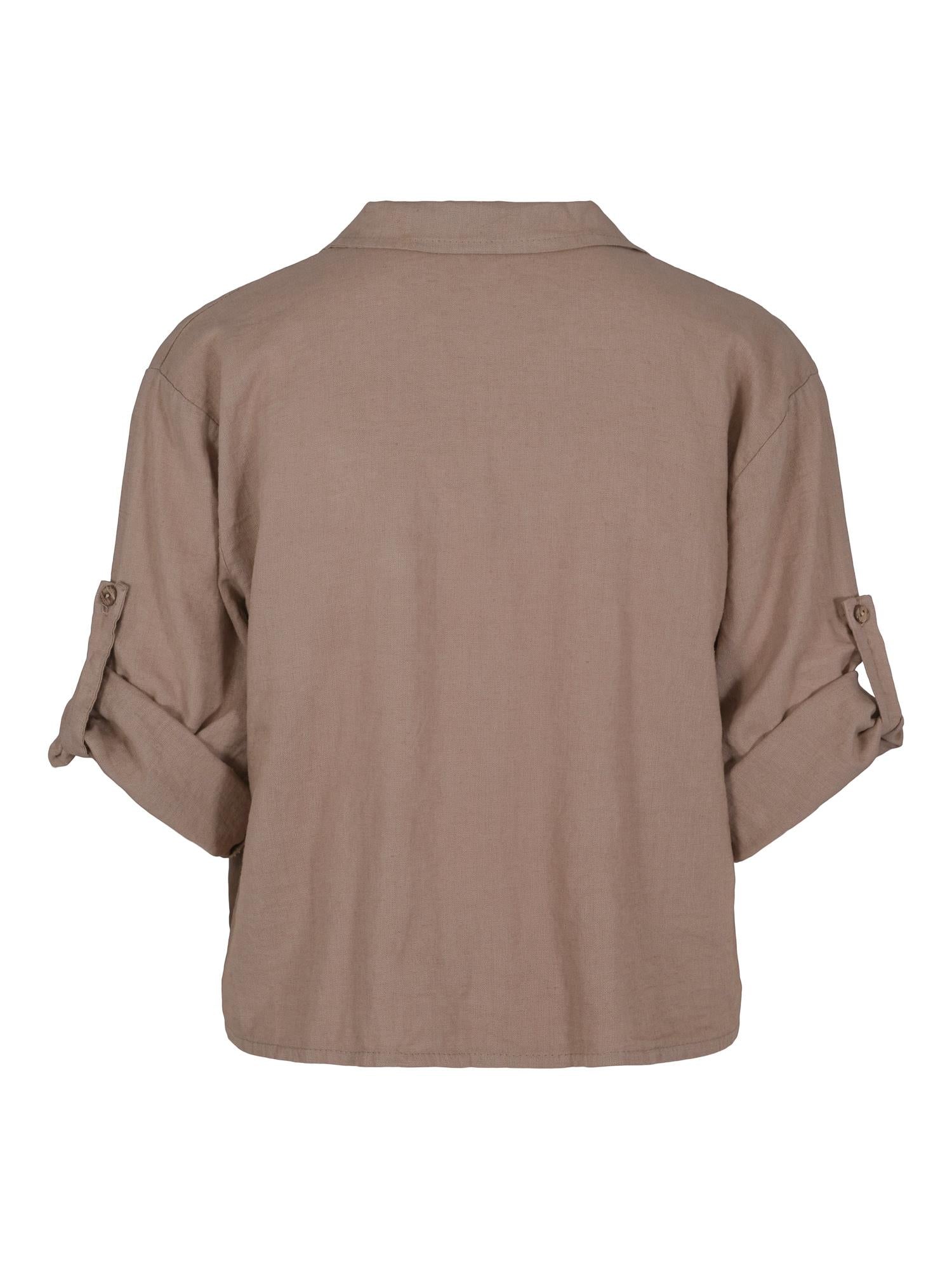 Safari tie shirt Mørk-sand