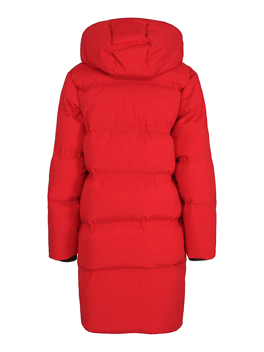 Long weather down jacket Rød