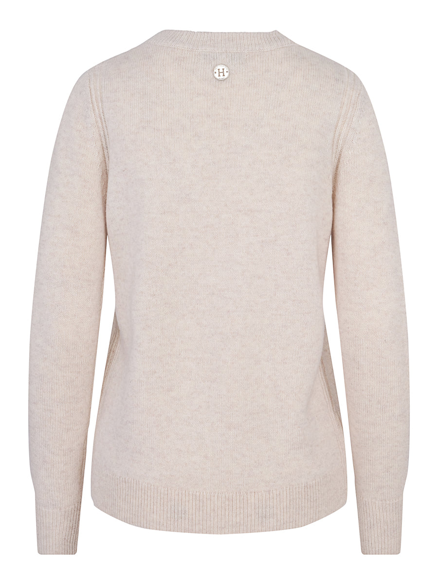 Classic round neck pullover Light Sand