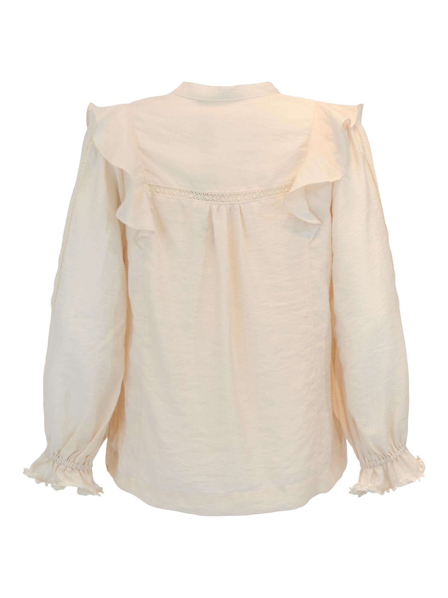 Detailed ribbon blouse Sand