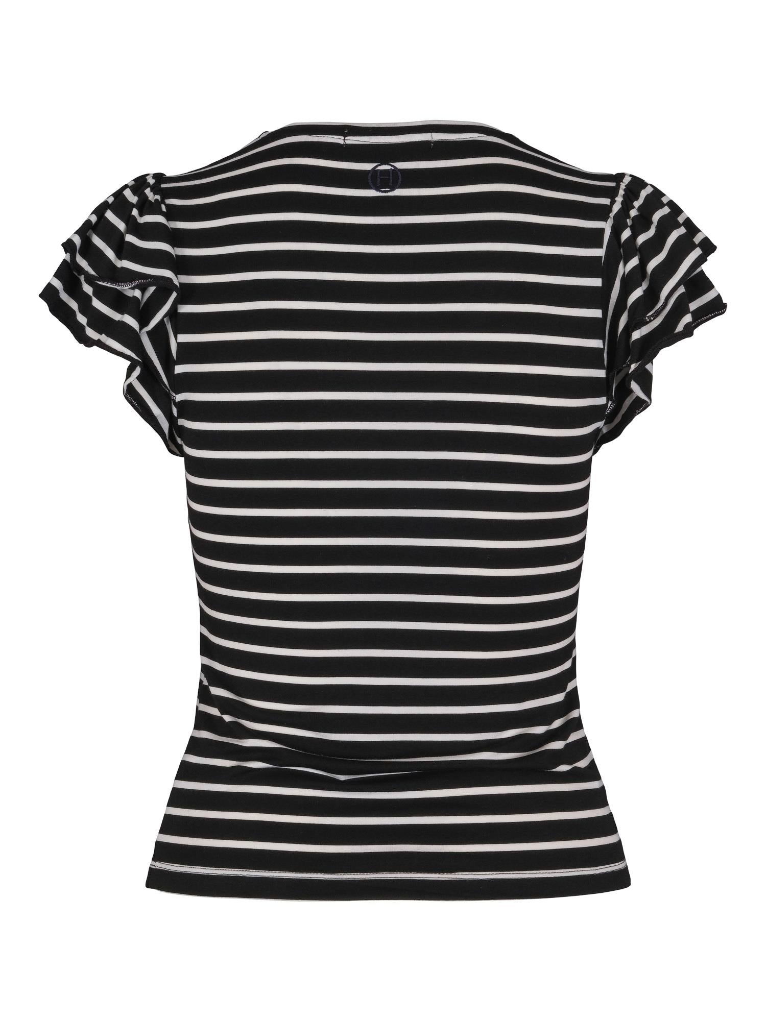 Striped feminine top Sort