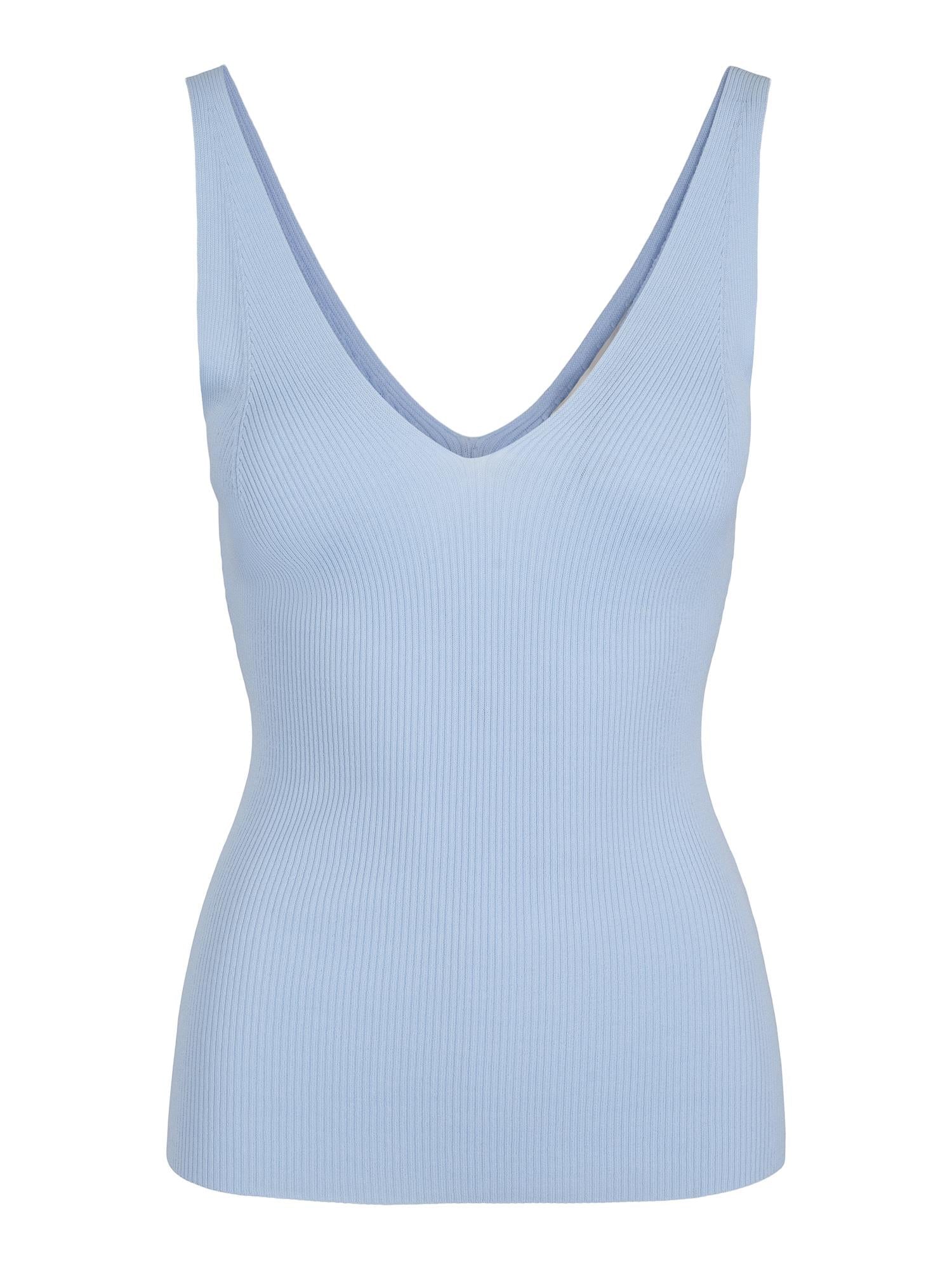 Rib knitted singlet Lyseblå