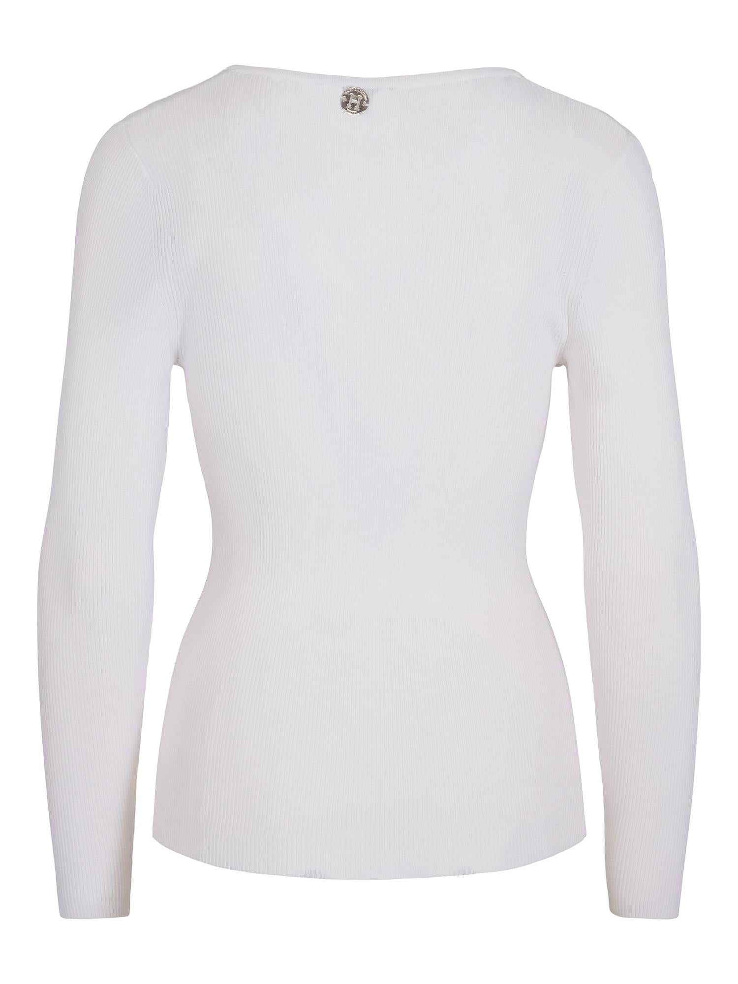 Rib long sleeve pullover Hvit