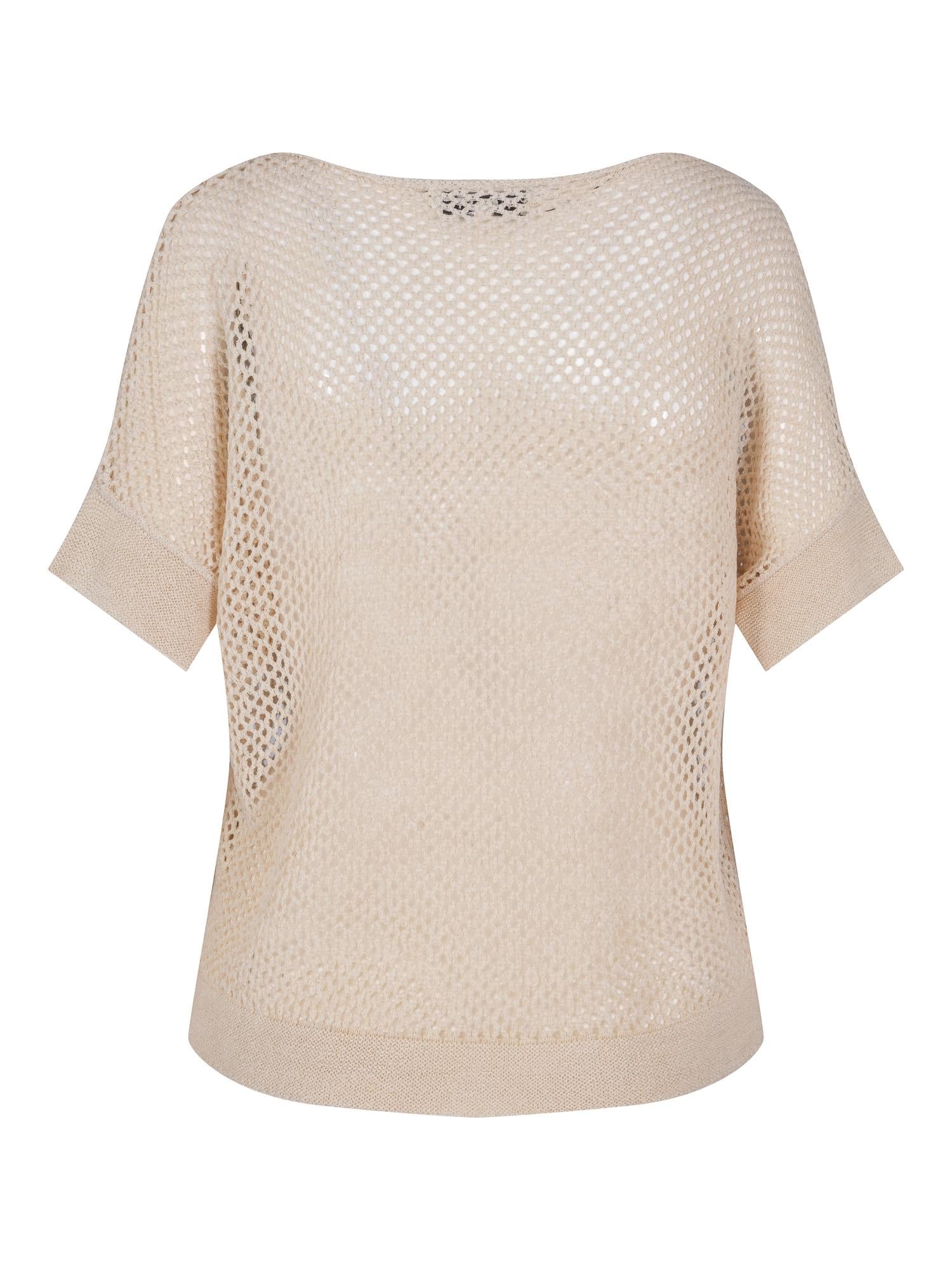 Open knit pullover lys-beige