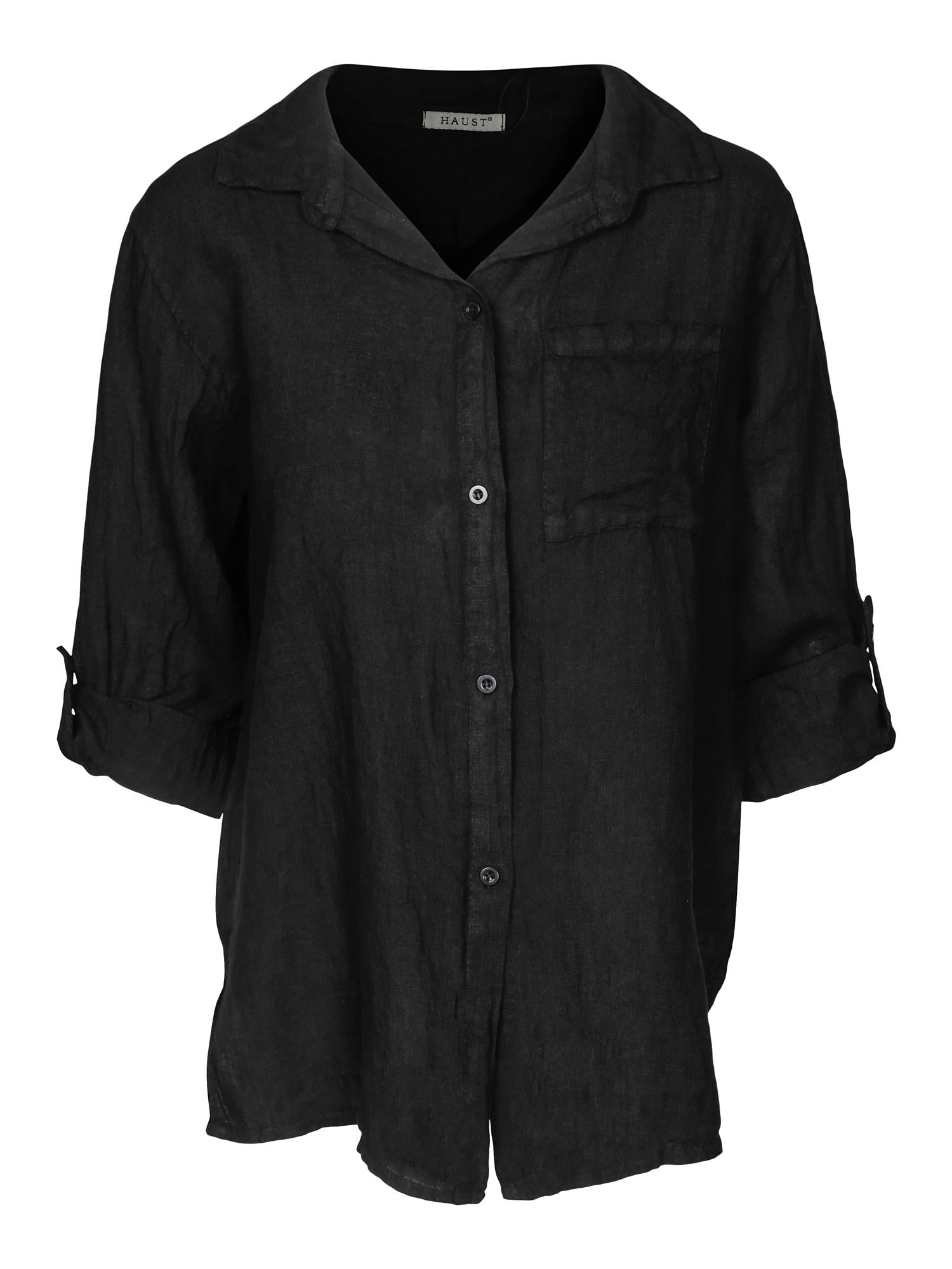 Casual linen shirt Black