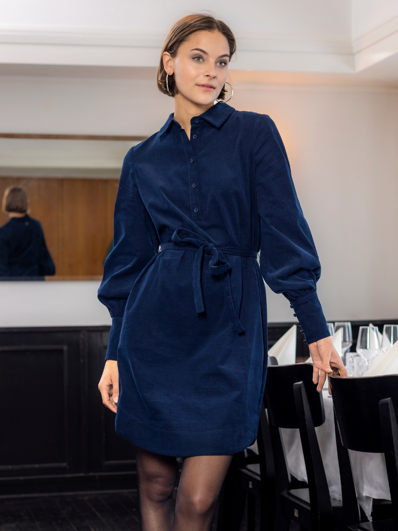 Babycord dress Navy