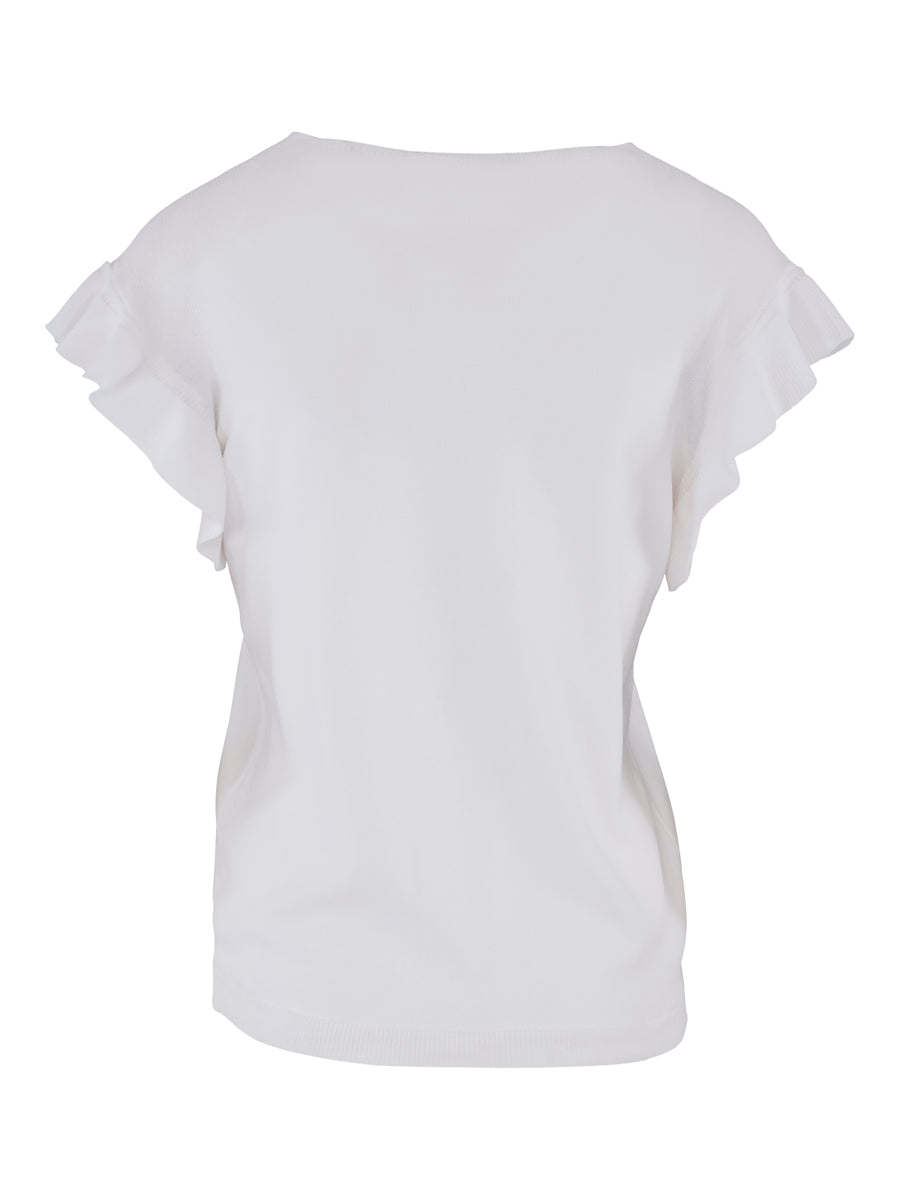 Ruffle sleeve top White
