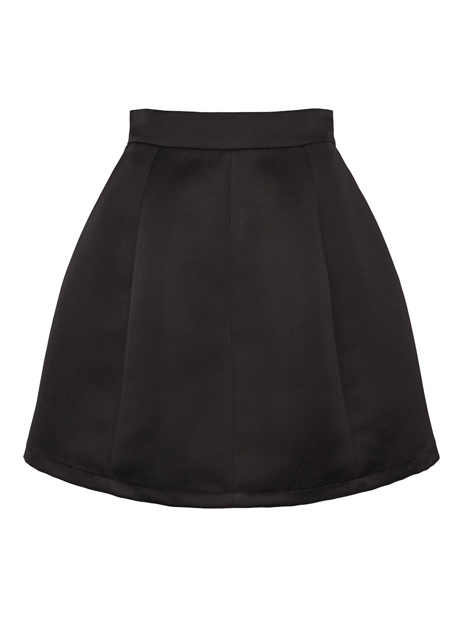 Jacquard wide skirt Black