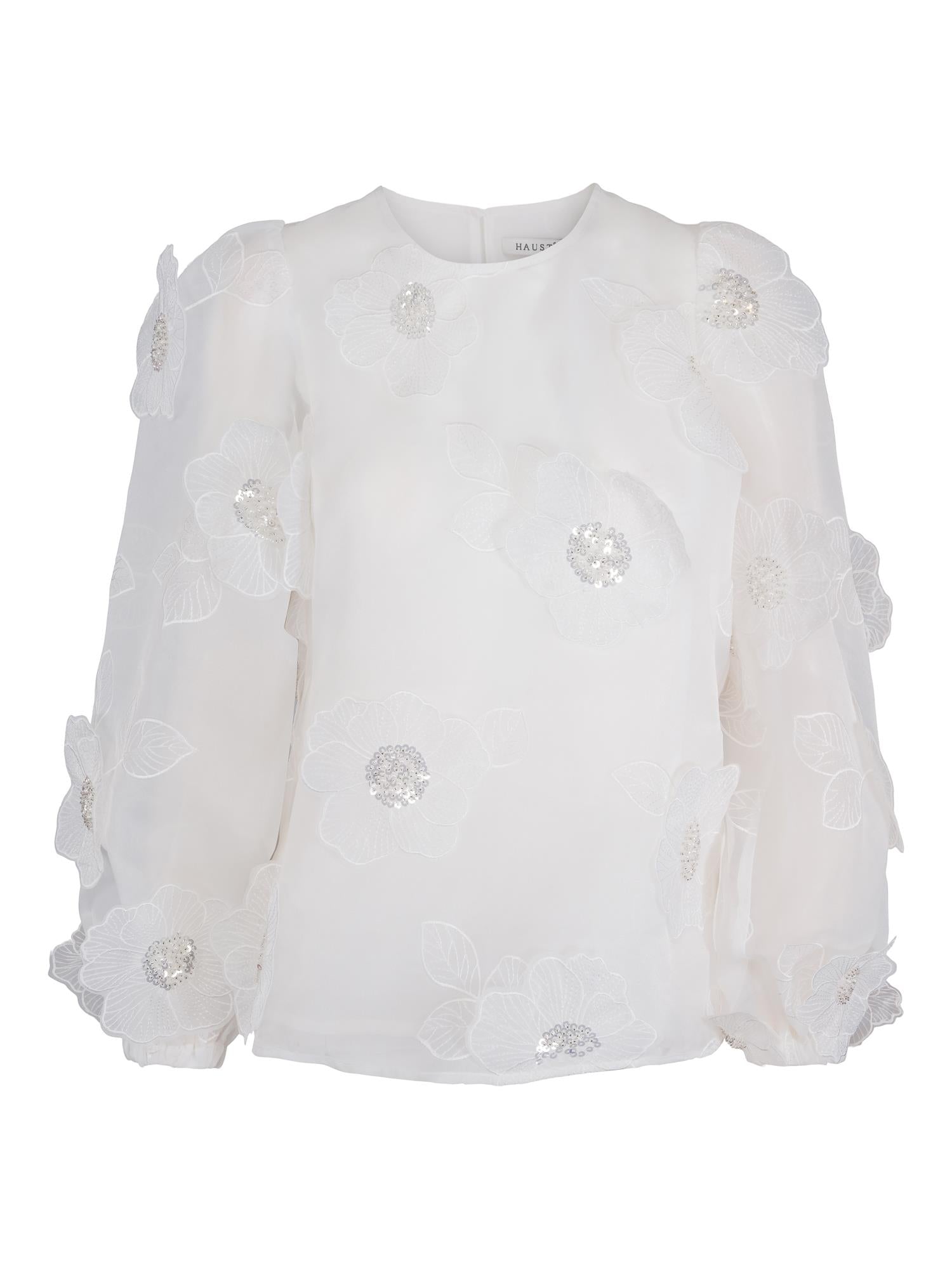 Flower detailed blouse Hvit