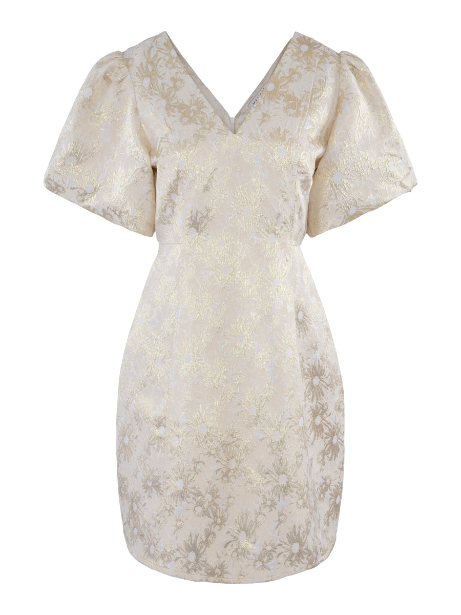 Gold jaquard dress Gold