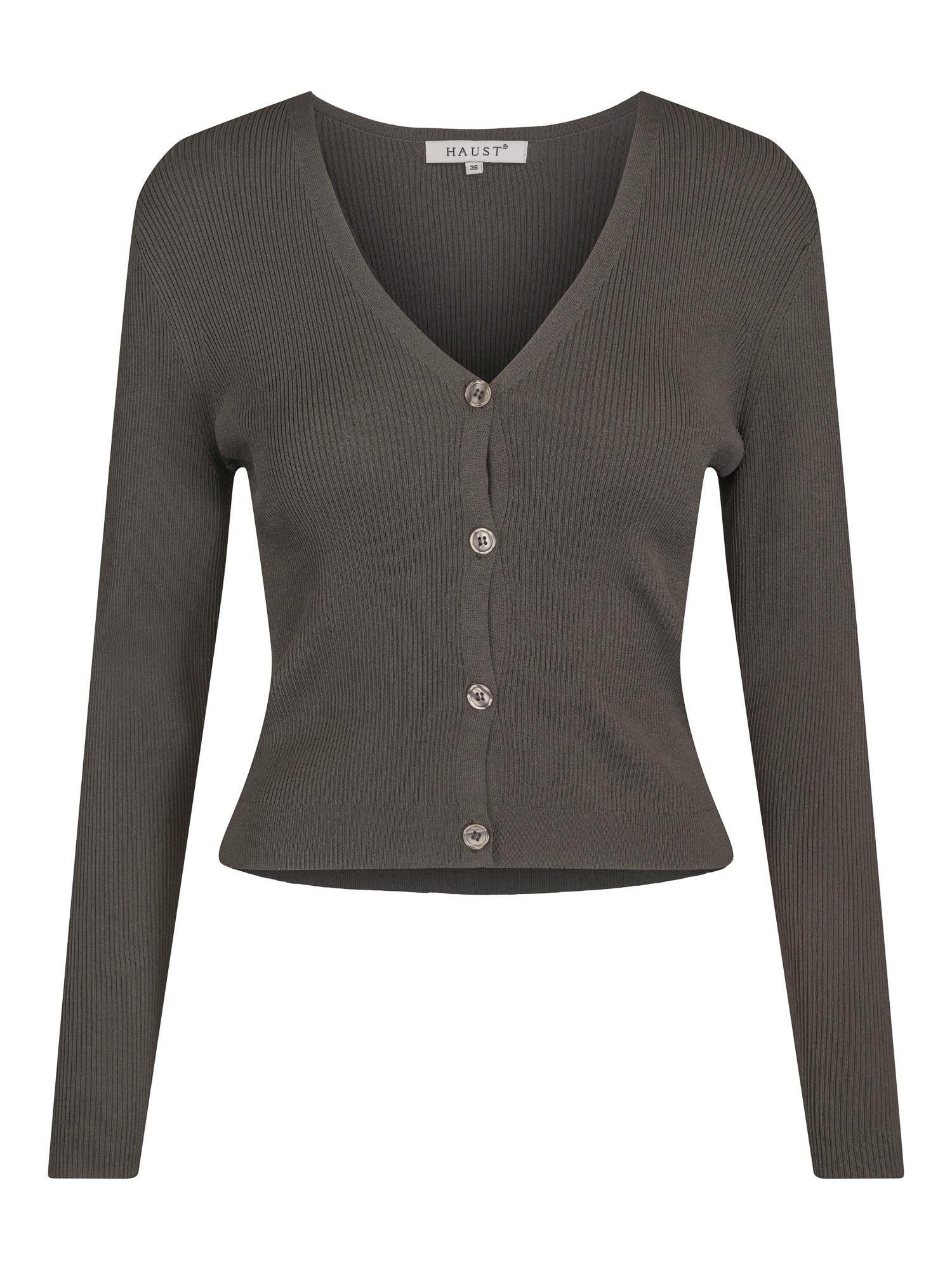 Rib cardigan Olivengrønn