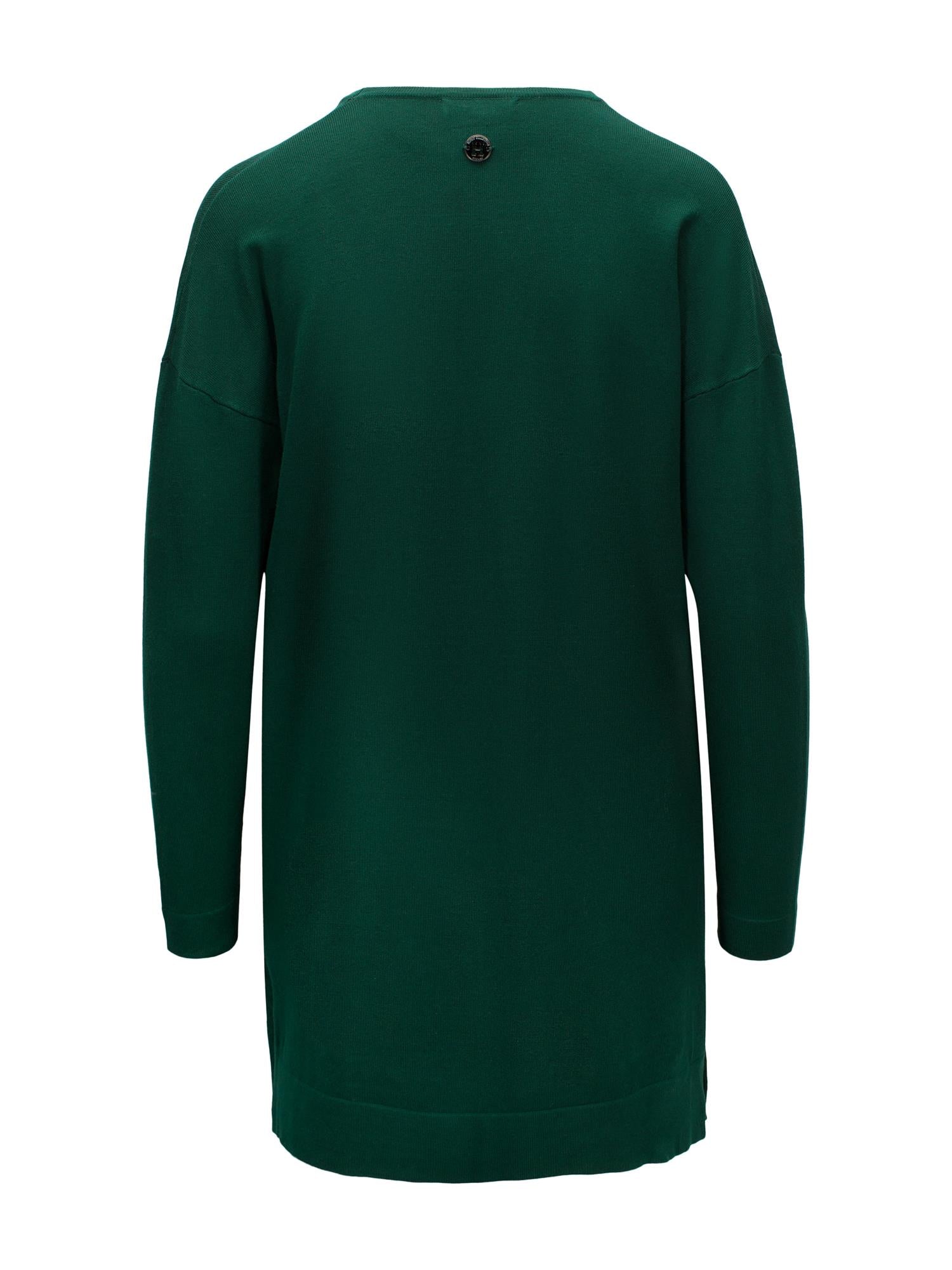 Knitted Long Cardigan Dark Green