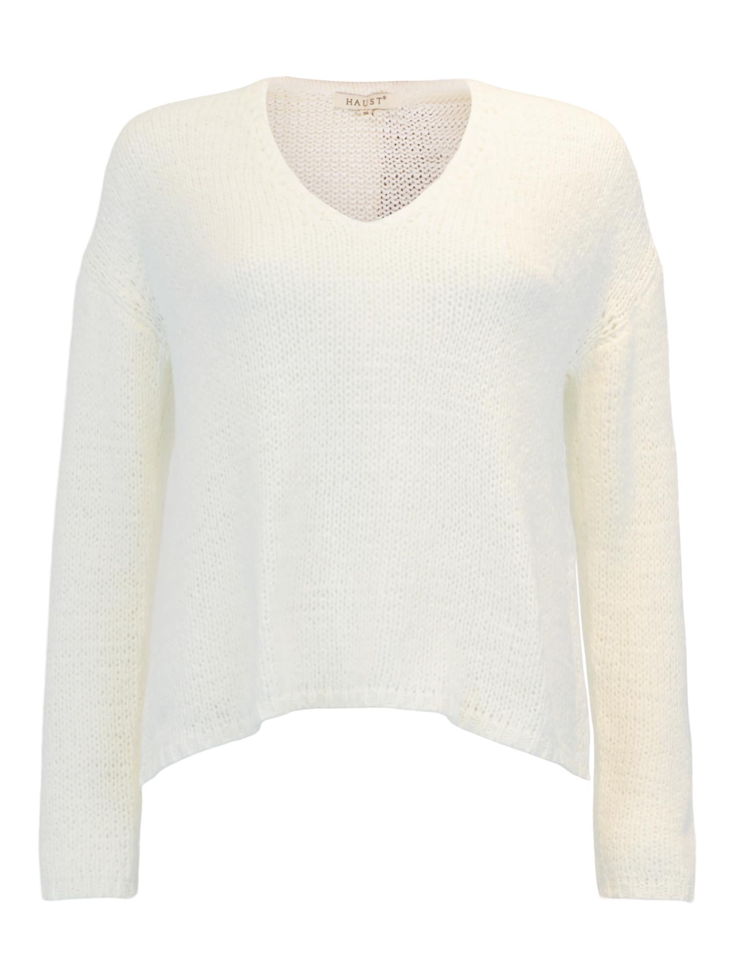 Casual V-neck pullover Hvit