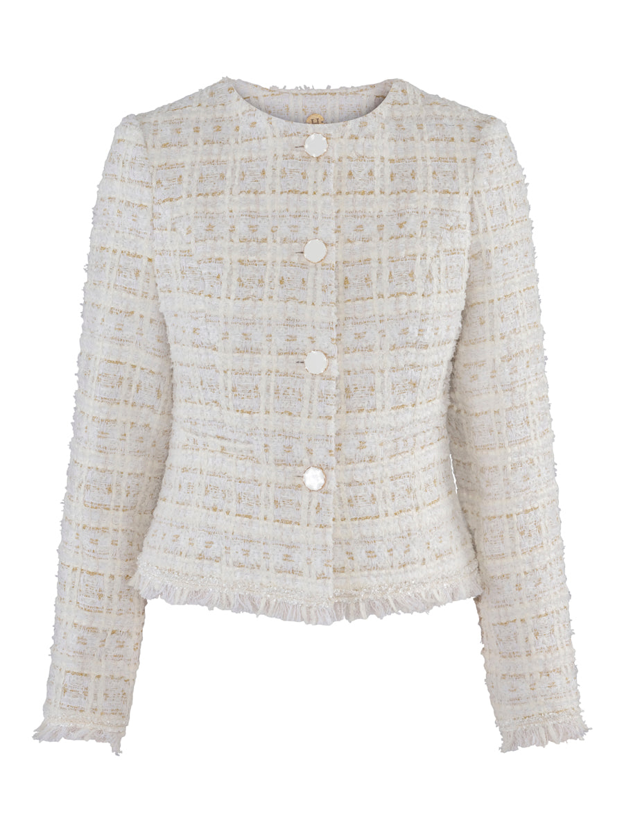 Feminin detailed blazer Creme
