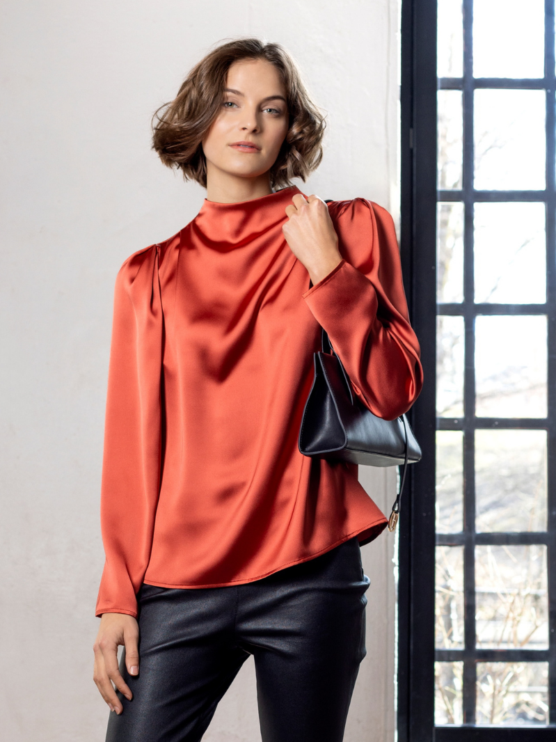 Collar blouse Rust