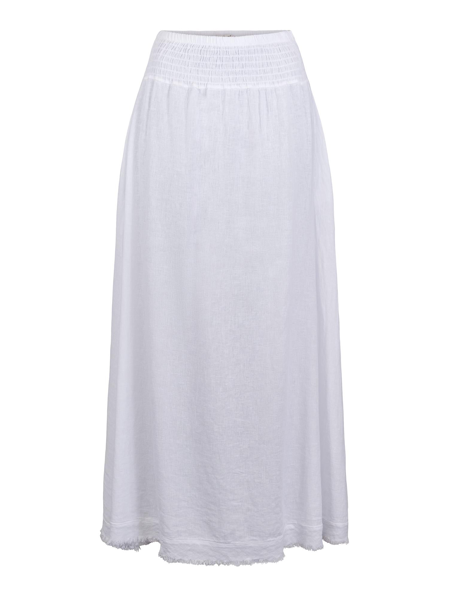 Fringe long skirt Hvit