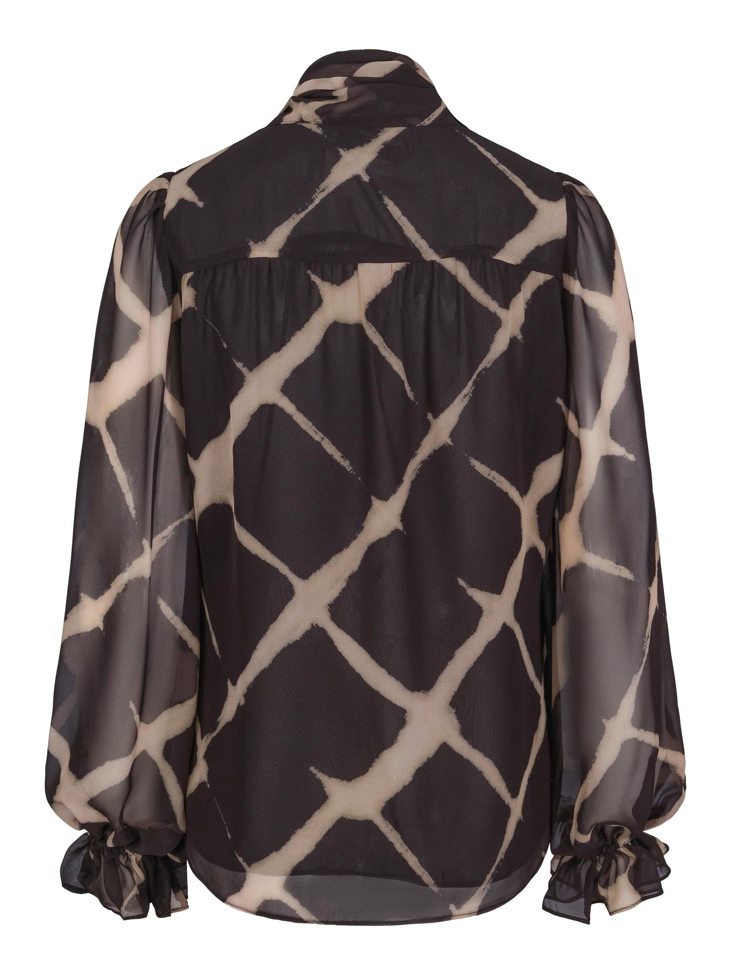 Chiffon bow blouse Sort