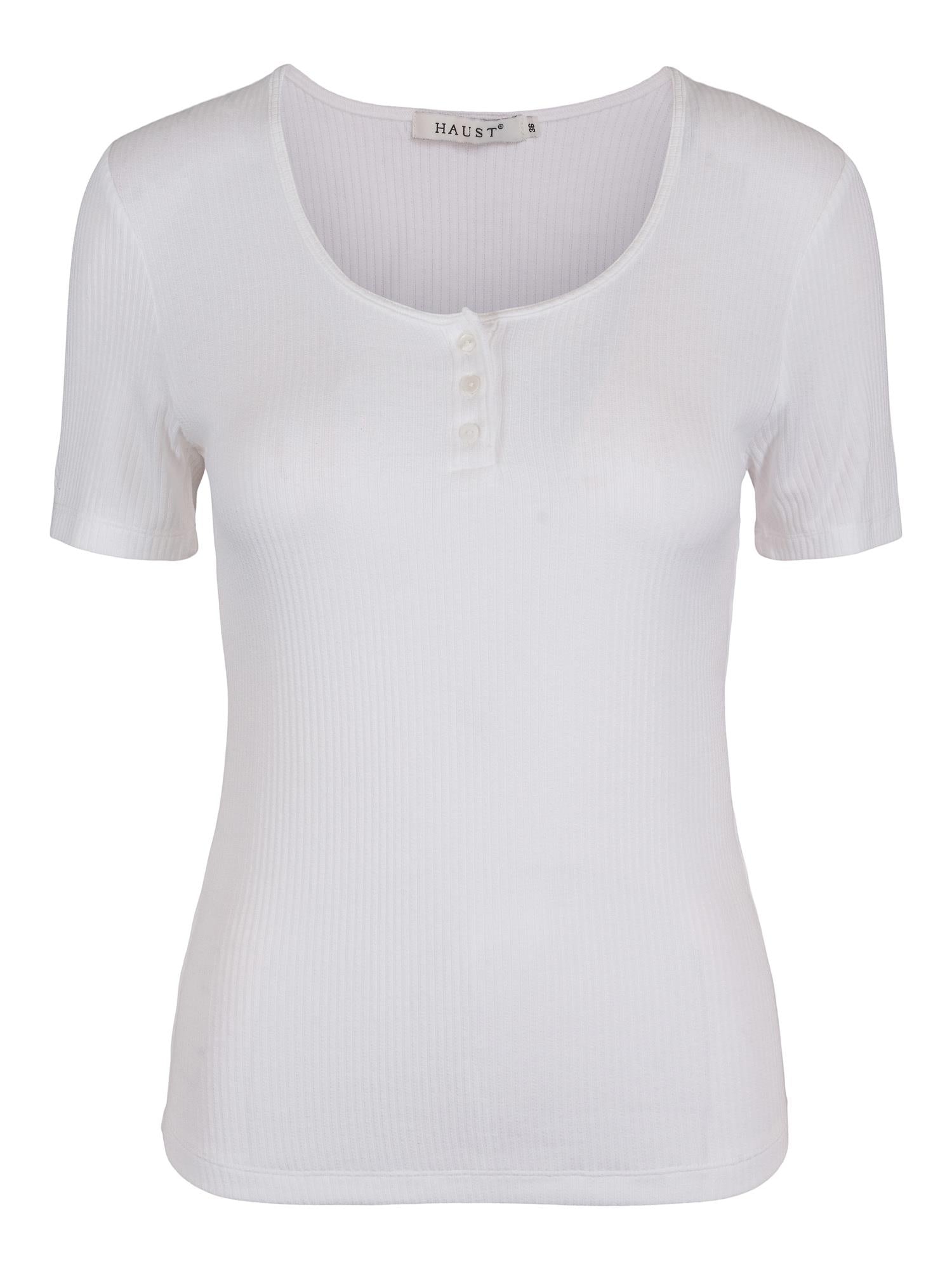 Rib button top Hvit