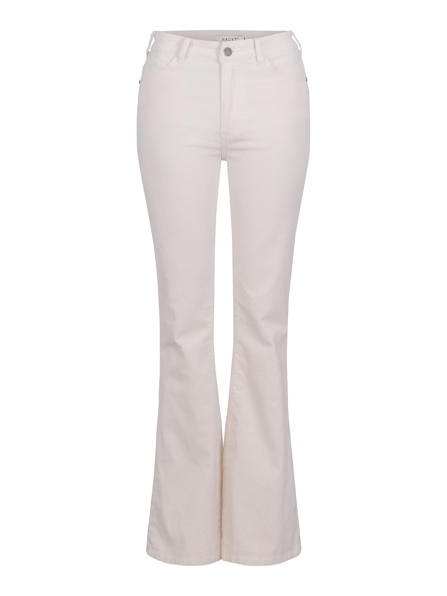 Flared cord trouser lys-beige