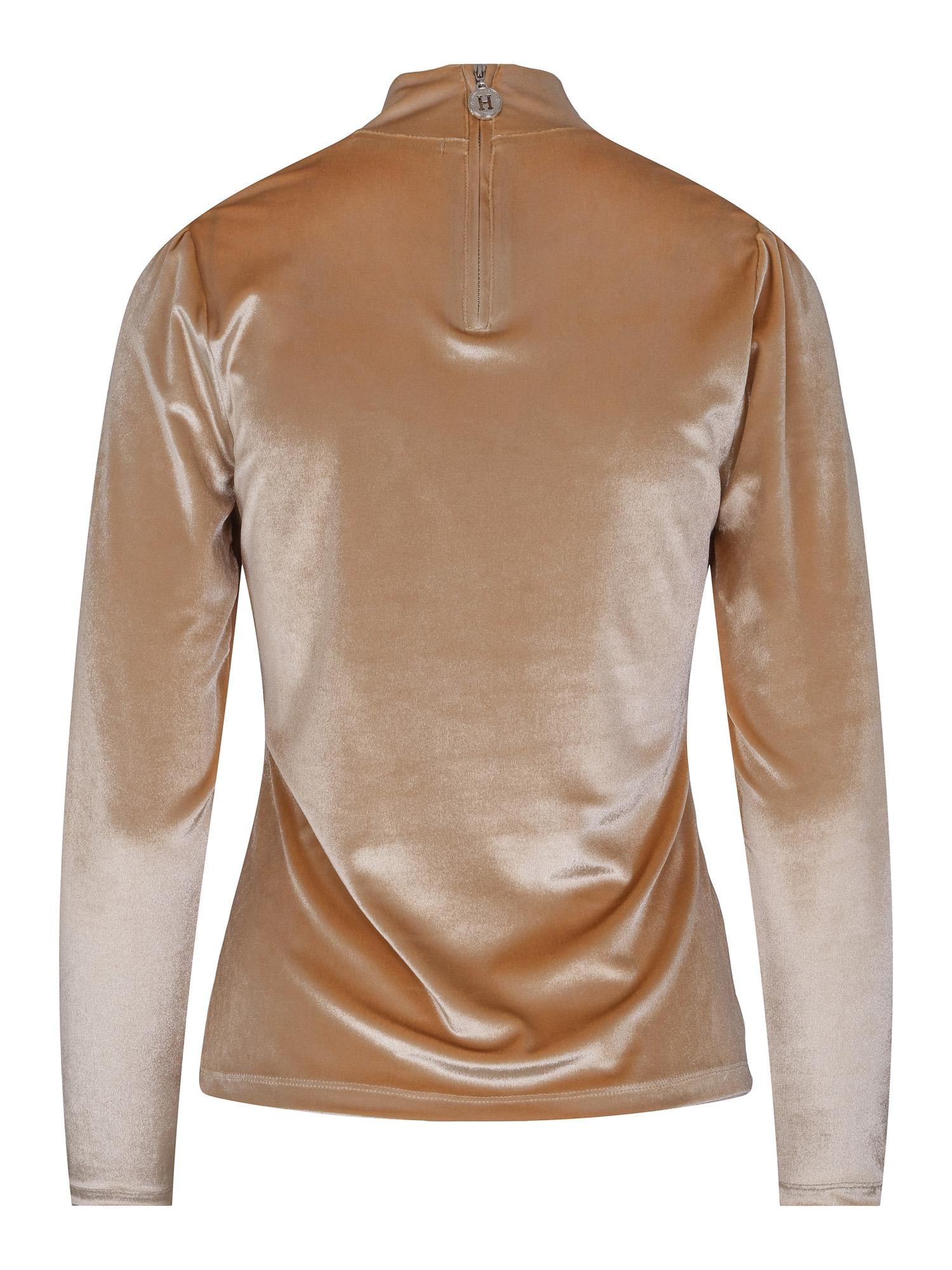 Velvet blouse Champagnefarget