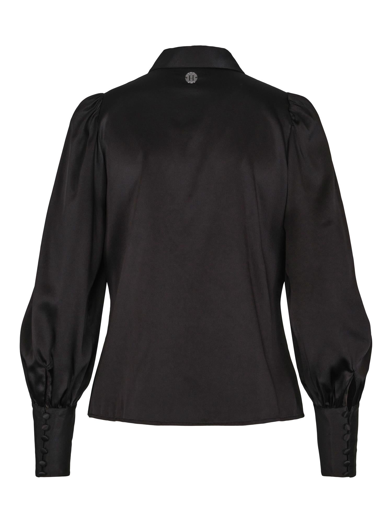 Feminine silk blouse Sort