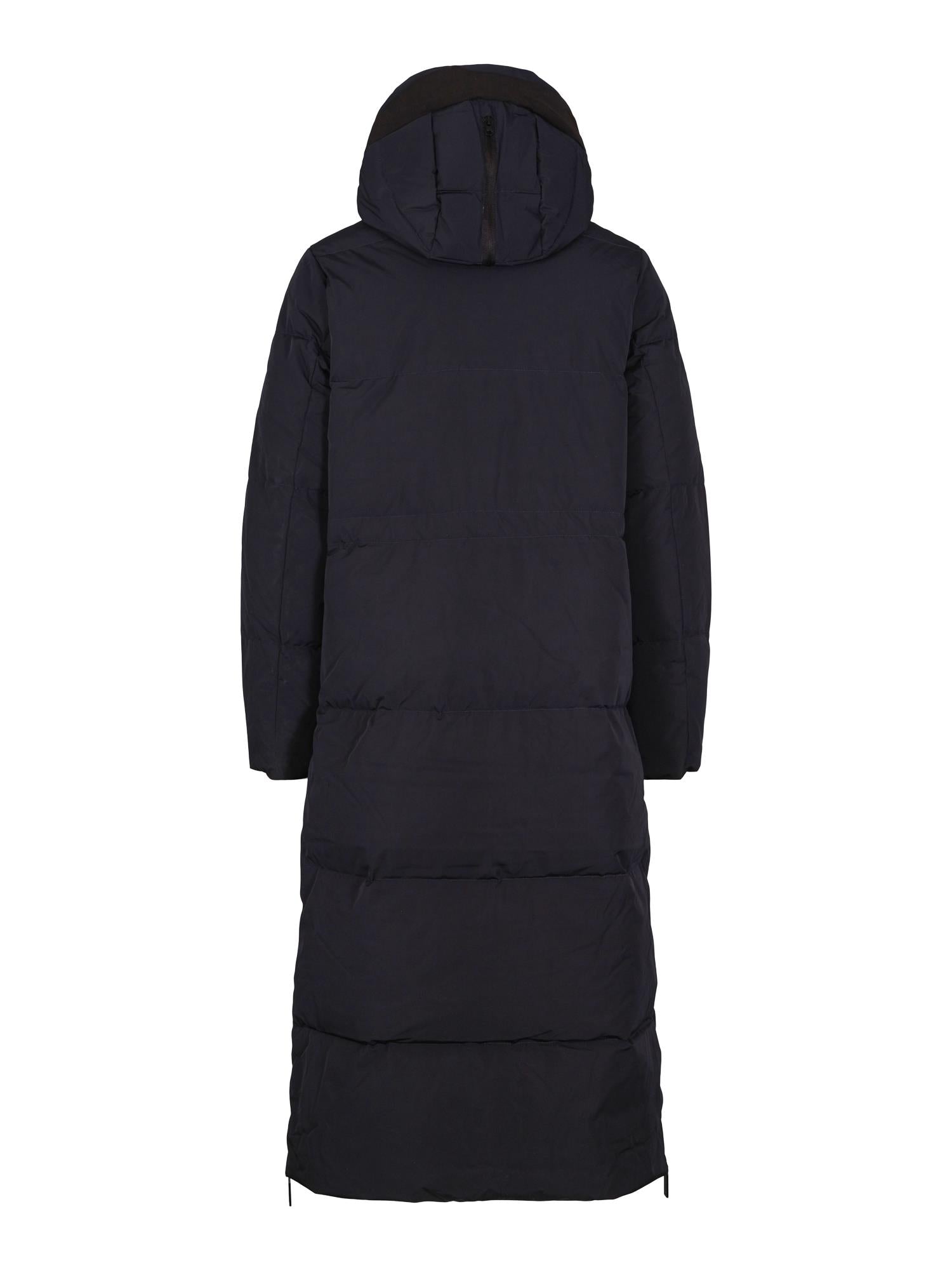Long warm down coat Navy