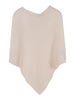 Cashmere cable poncho Krem
