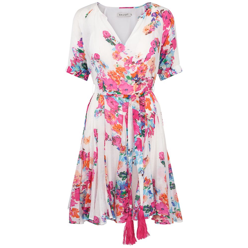 Summer belt dress Pink-Flower
