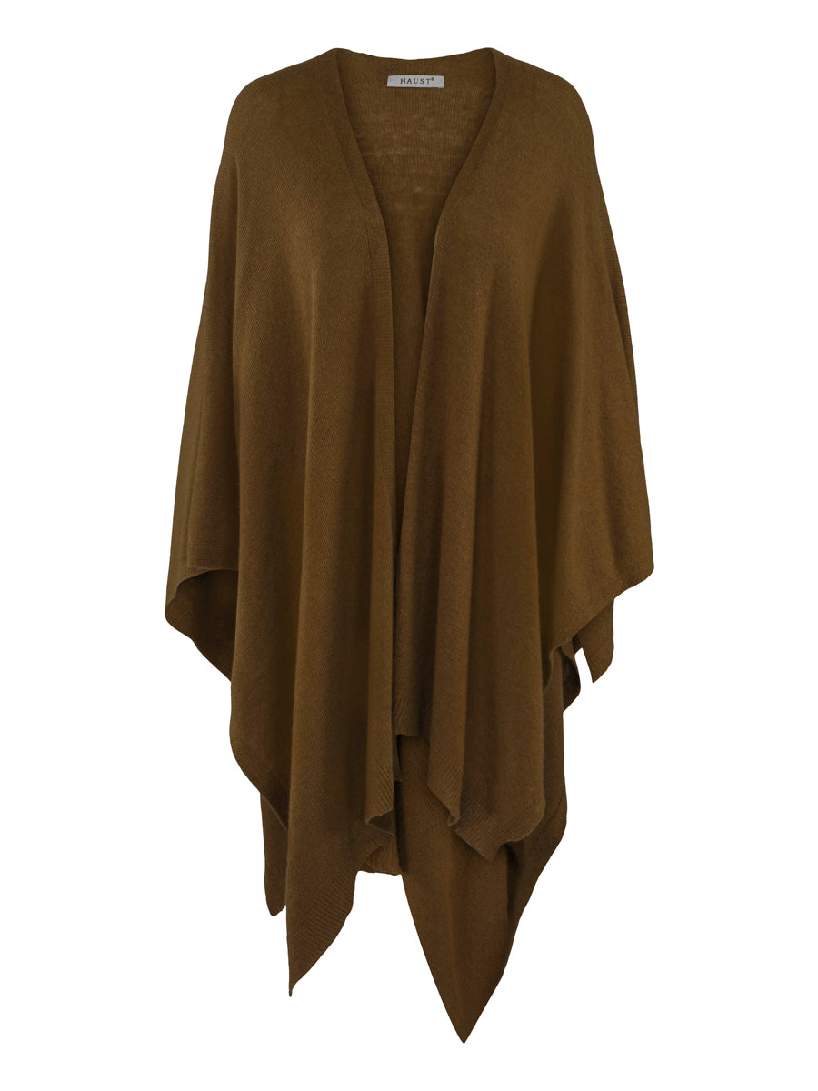 Cashmere poncho-cardigan Spice