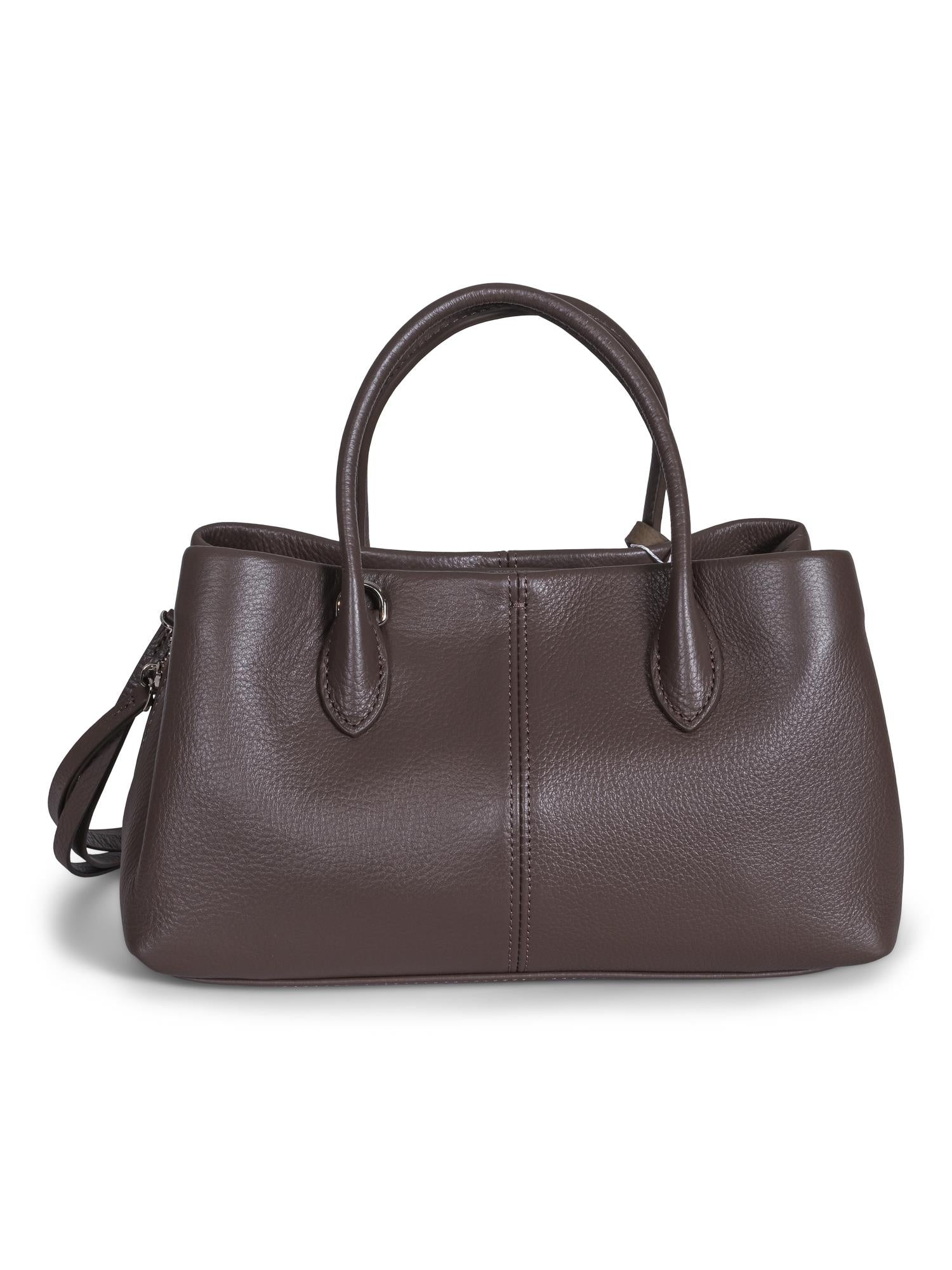 Feminine medium leather bag Brown