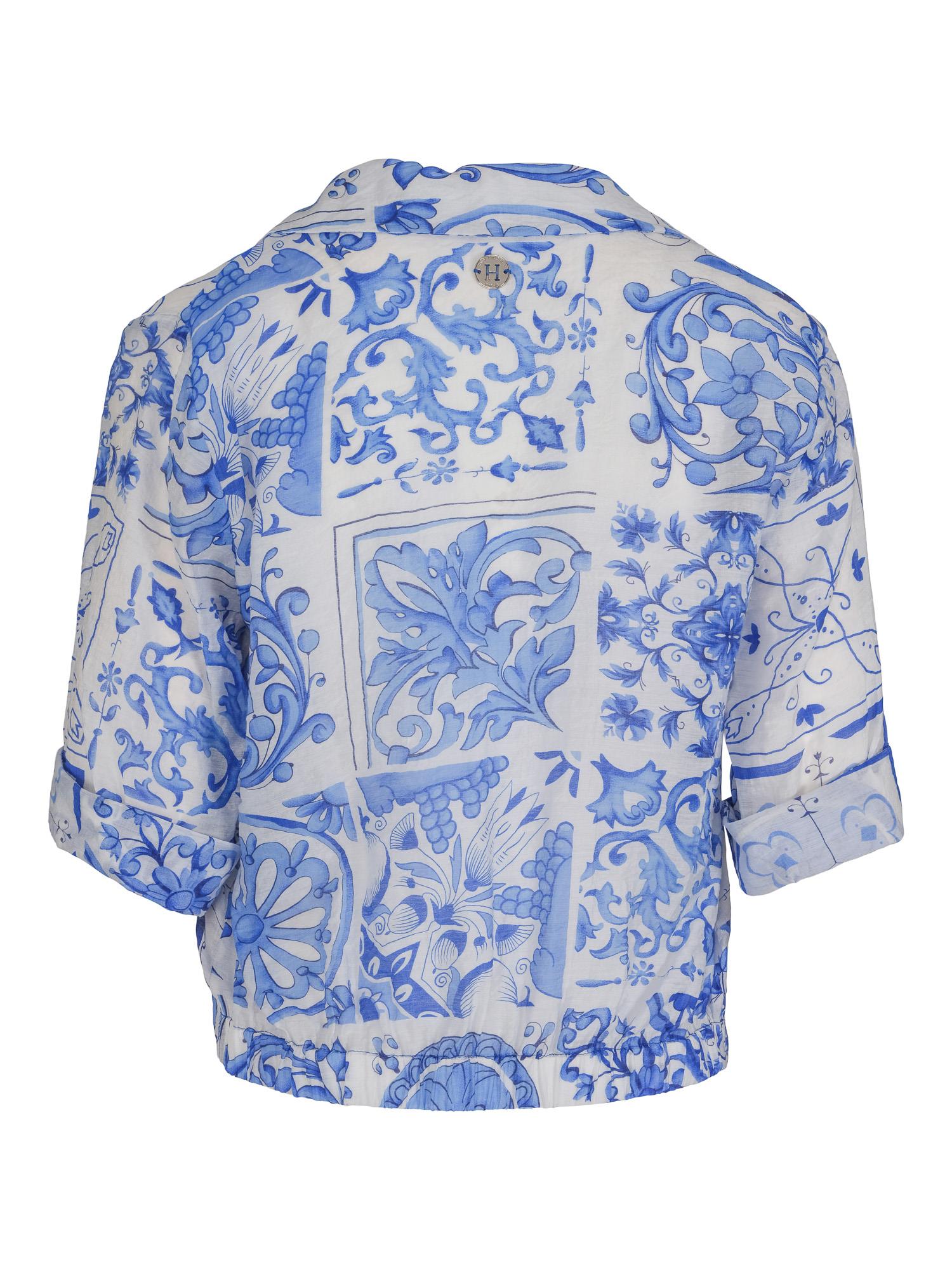 Casual printed tie shirt Blå