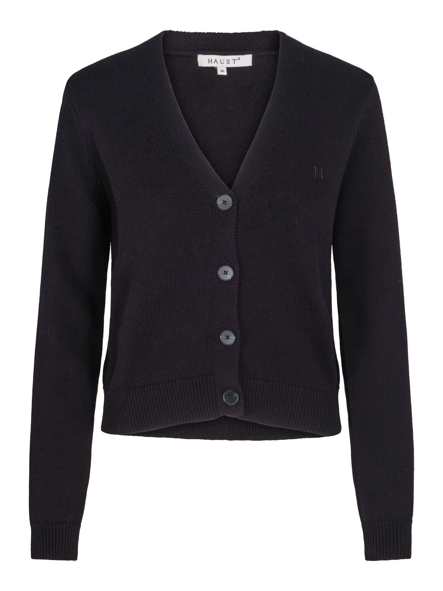 V-neck knitted cardigan Marineblå