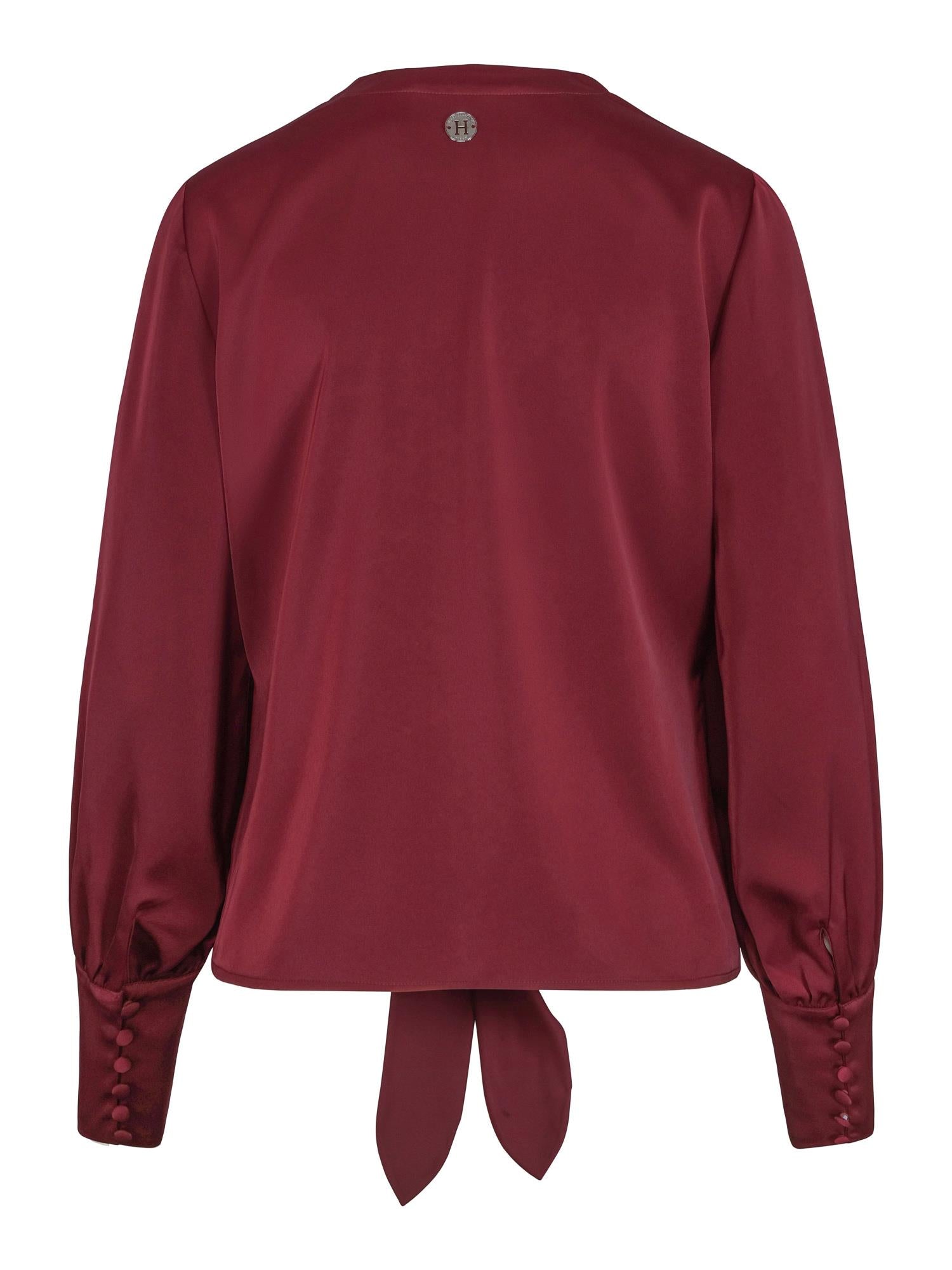 Front tie blouse Deep burgundy